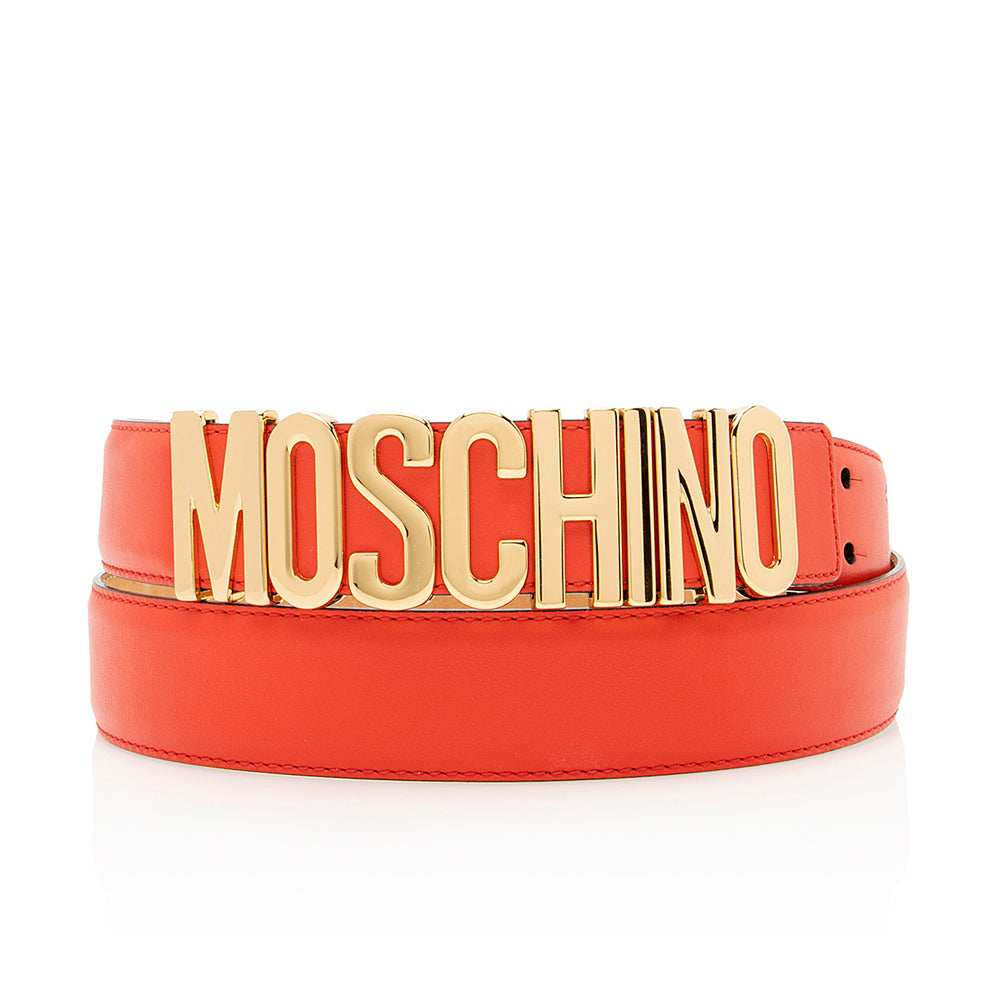 Moschino Leather Logo Belt - Size 38 / 95 (SHF-18980)