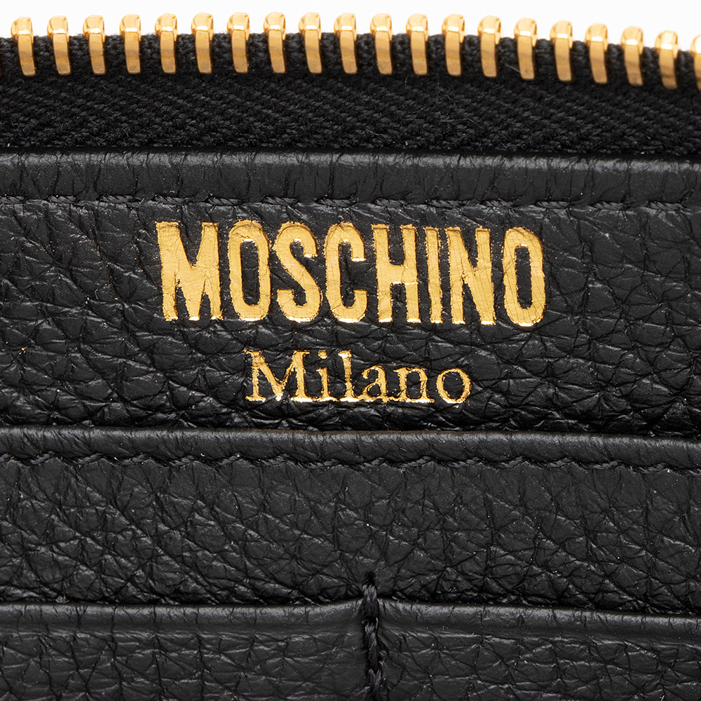 Moschino Pebbled Leather Logo Wallet (SHF-20384)