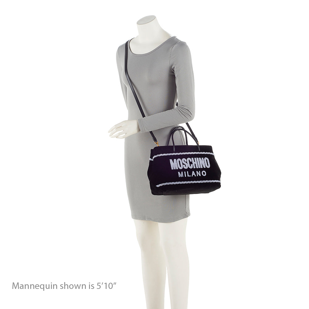 Moschino Velvet Logo Tote (SHF-21125)