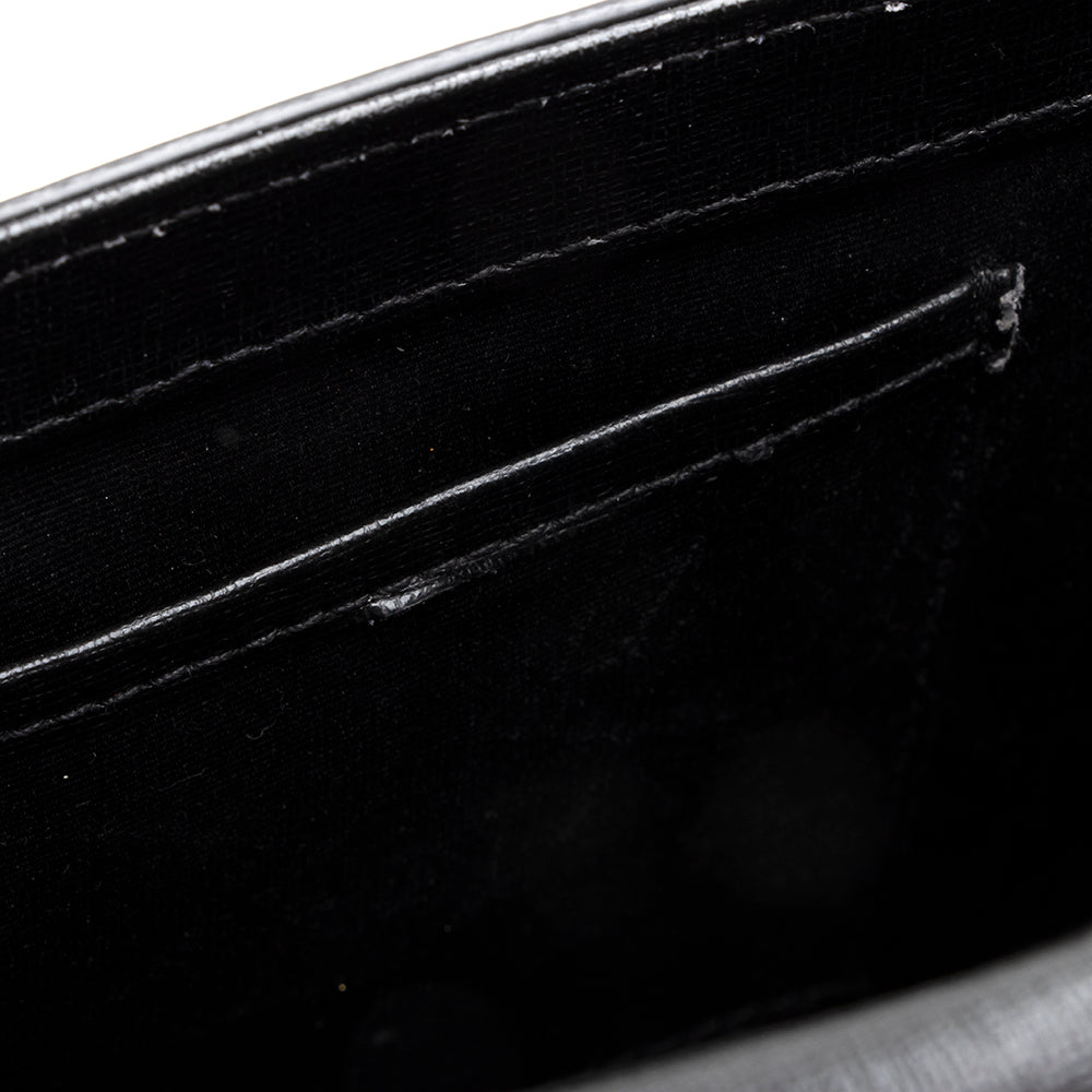Off-White Leather Binder Clip Crossbody Bag (SHF-19149)