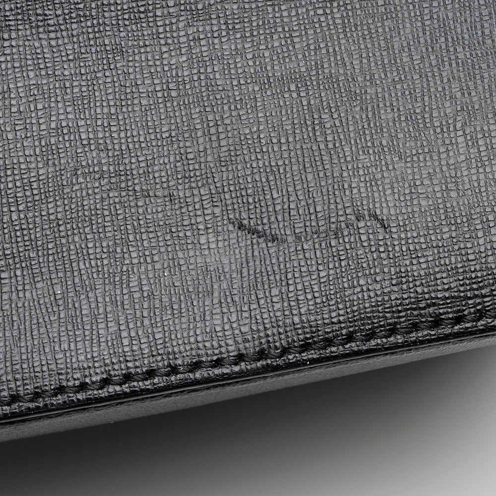 Off-White Leather Binder Clip Shoulder Bag (SHF-20660)