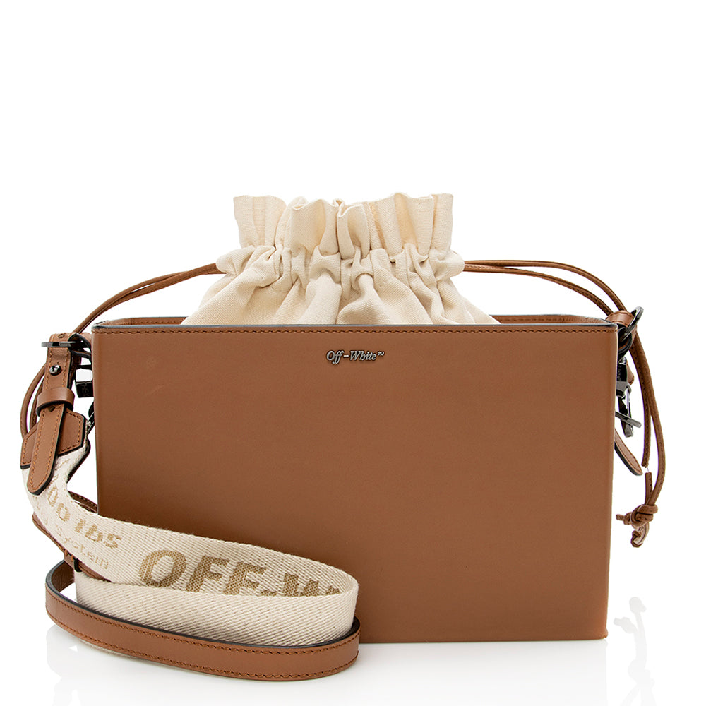 Off-White Leather Boxy Shoulder Bag (SHF-14858)