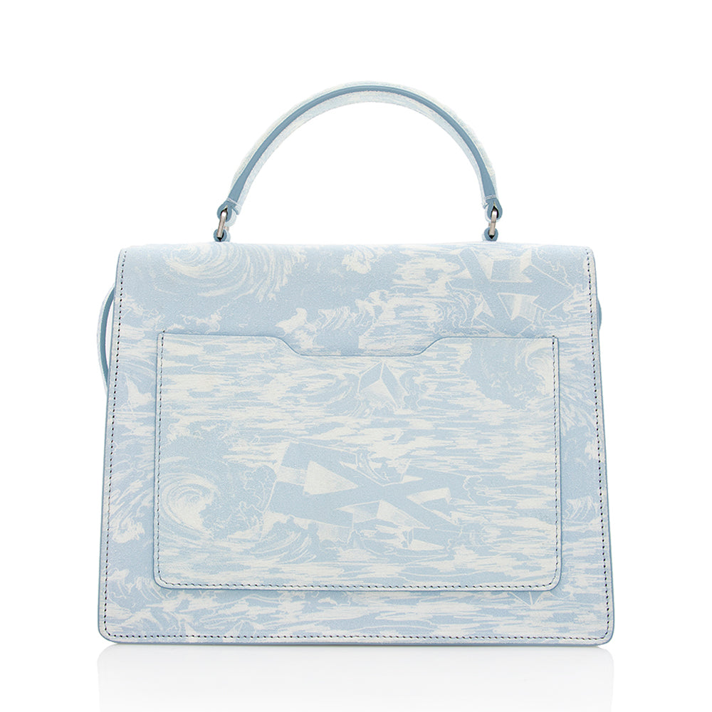 Off-White Suede Blue Waves 2.8 Jitney Bag (SHF-18565)