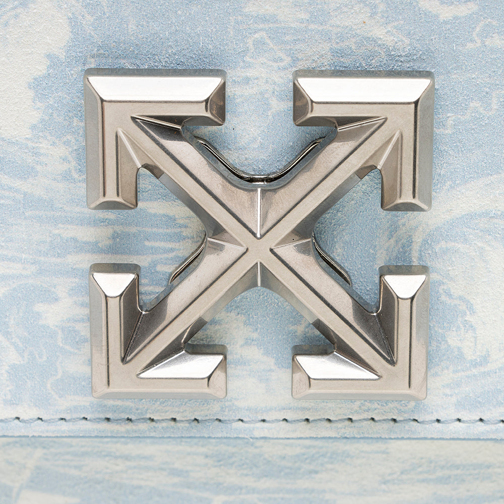 Off-White Suede Blue Waves 2.8 Jitney Bag (SHF-18565)