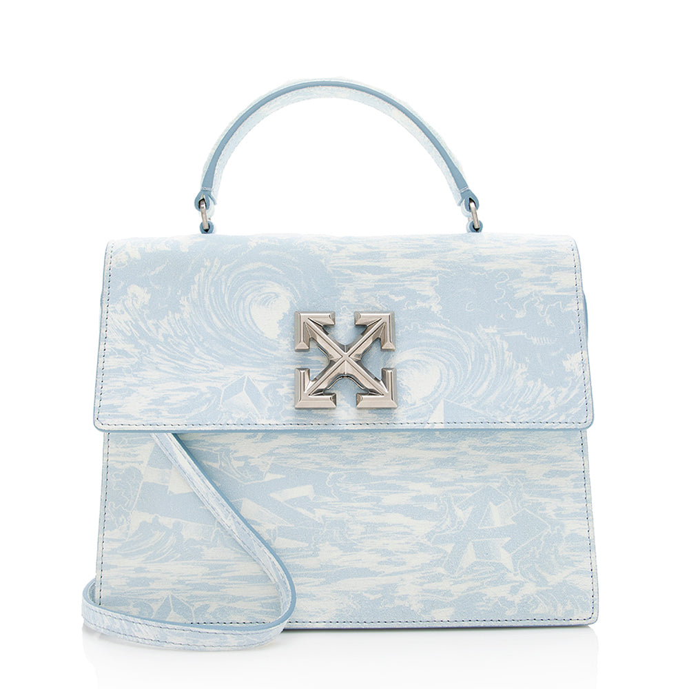 Off-White Suede Blue Waves 2.8 Jitney Bag (SHF-18565)