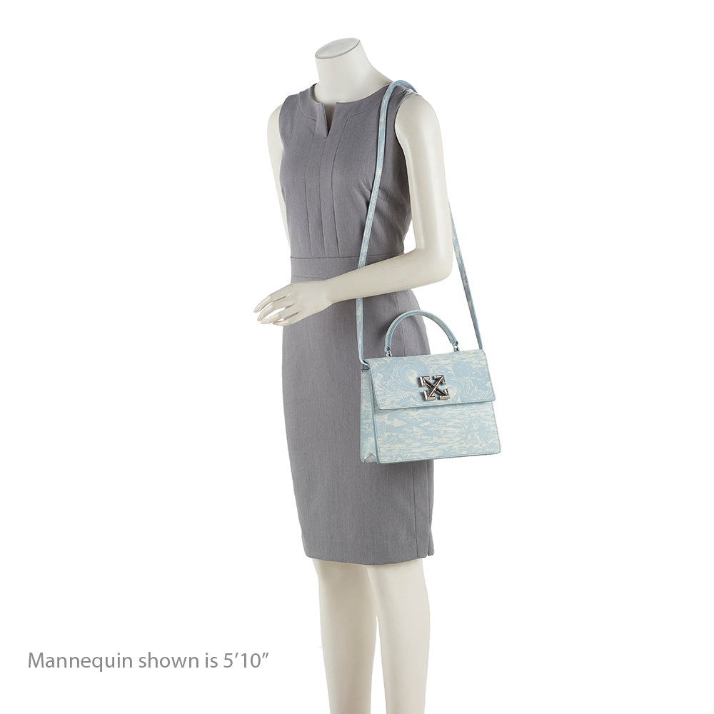 Off-White Suede Blue Waves 2.8 Jitney Bag (SHF-18565)