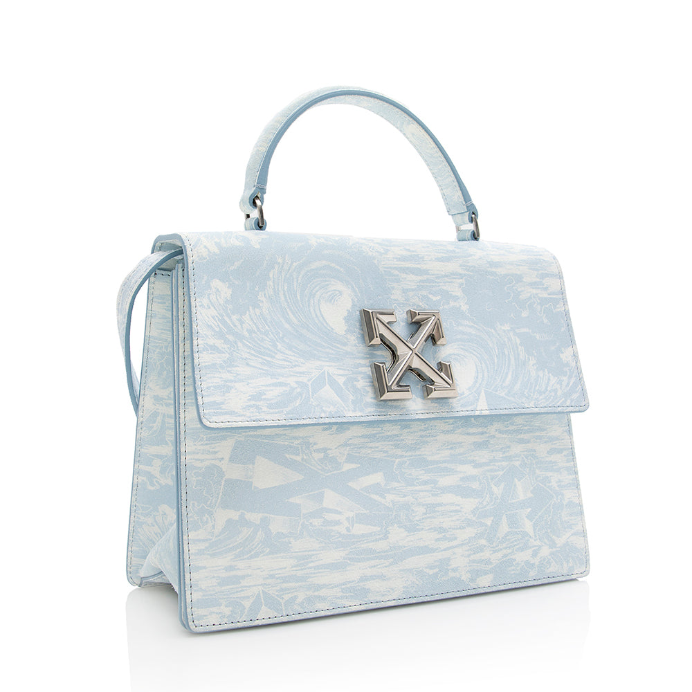 Off-White Suede Blue Waves 2.8 Jitney Bag (SHF-18565)