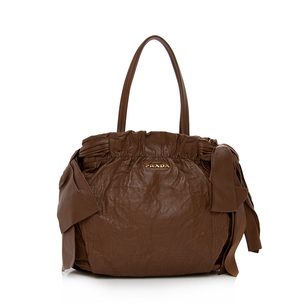 Prada Nappa Antique Bow Satchel - FINAL SALE (SHF-15430)