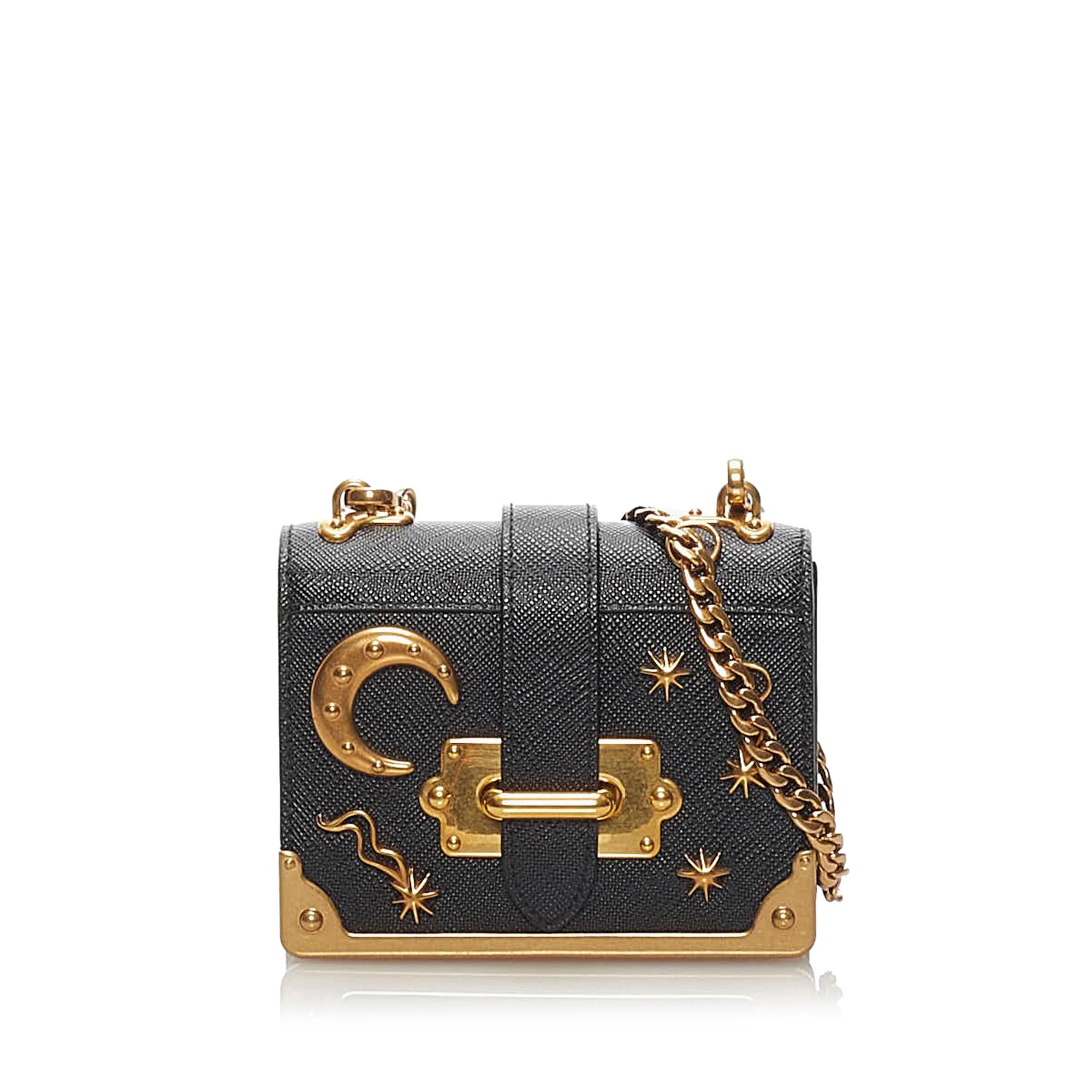 Prada Astrology Micro Cahier Leather Crossbody Bag (SHG-34184)