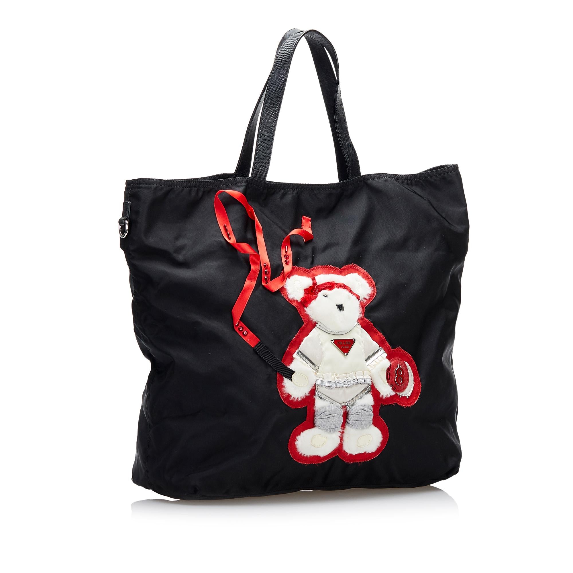 Prada Beijing Olympics Teddy Bear Tessuto Tote (SHG-37098)