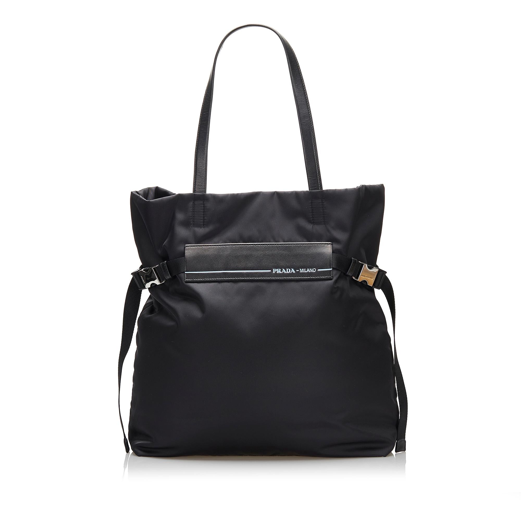 Prada Belted Logo Tessuto Tote (SHG-36567)
