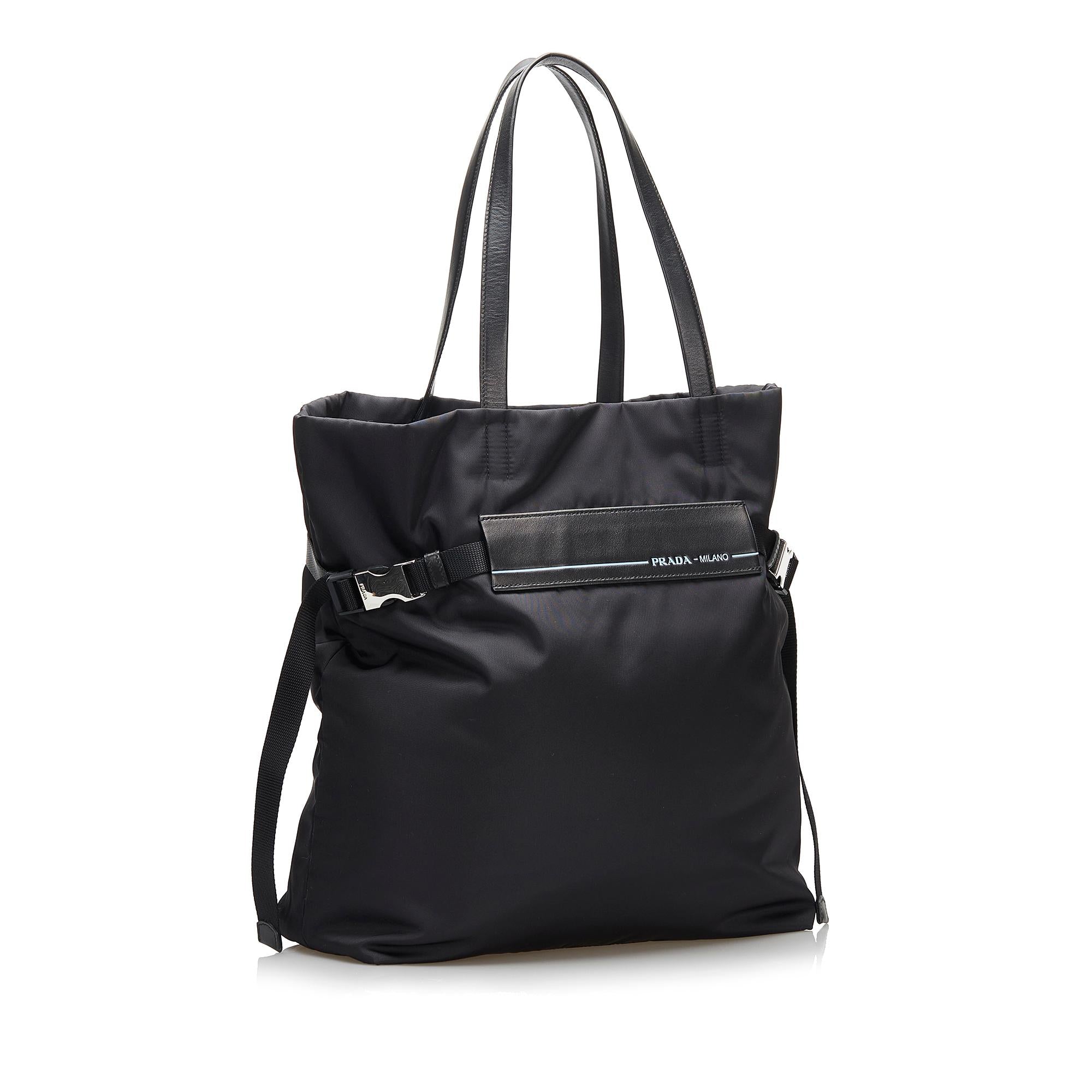 Prada Belted Logo Tessuto Tote (SHG-36567)