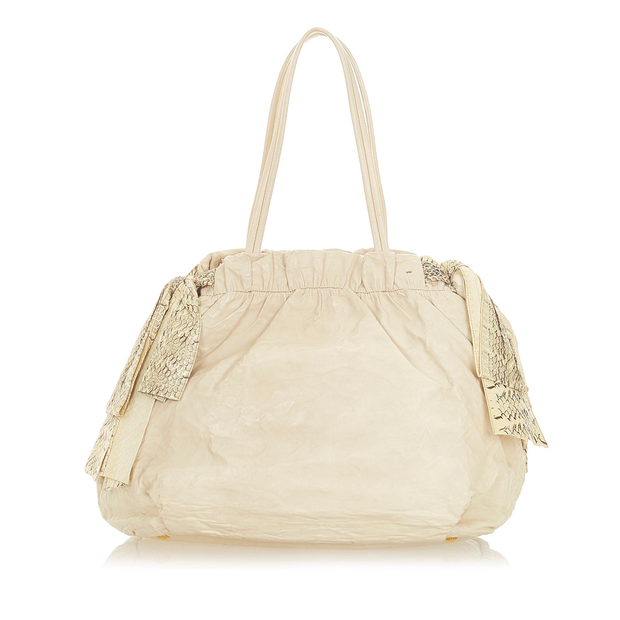 Prada Bow Leather Satchel (SHG-32135)