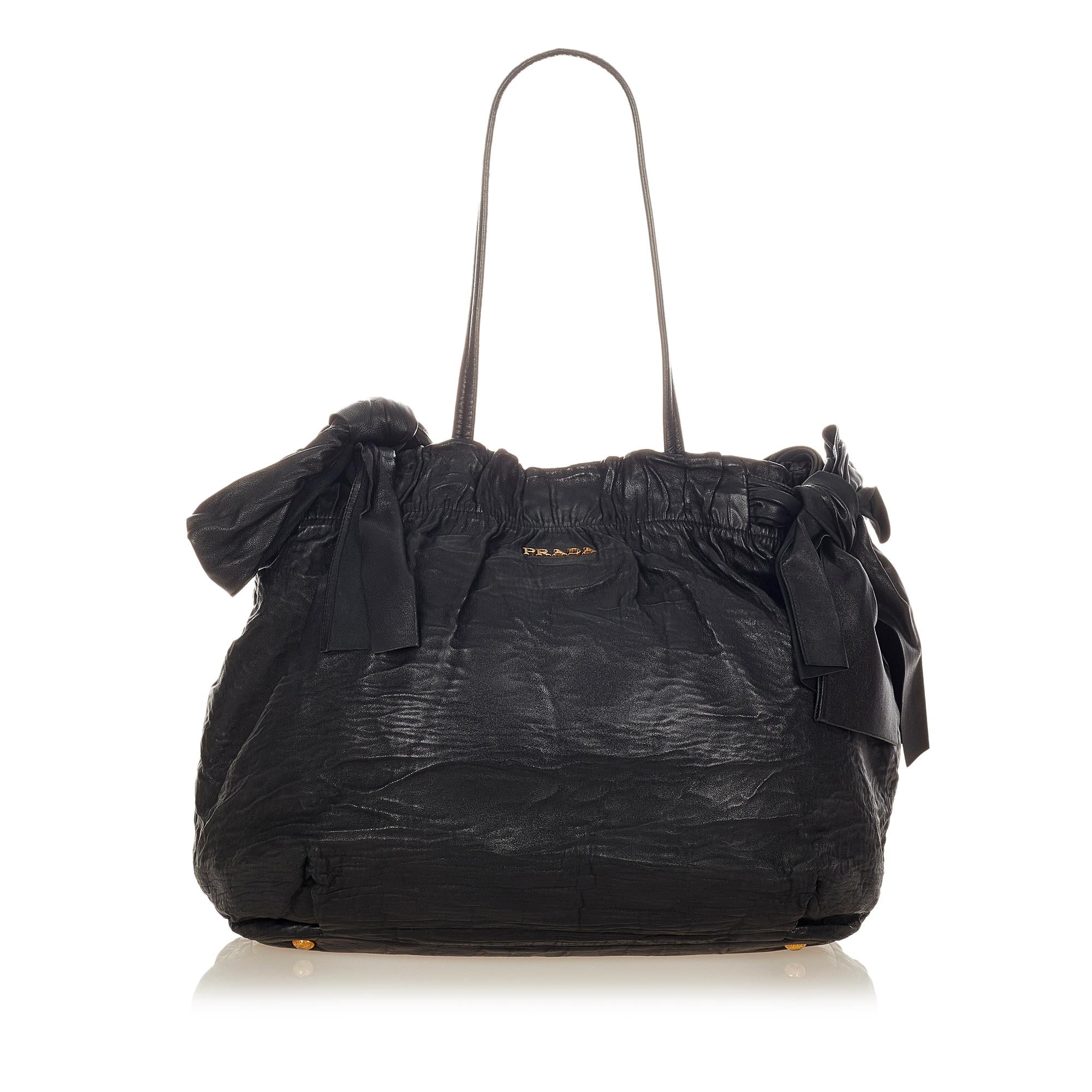 Prada Bow Nappa Leather Satchel (SHG-37744)