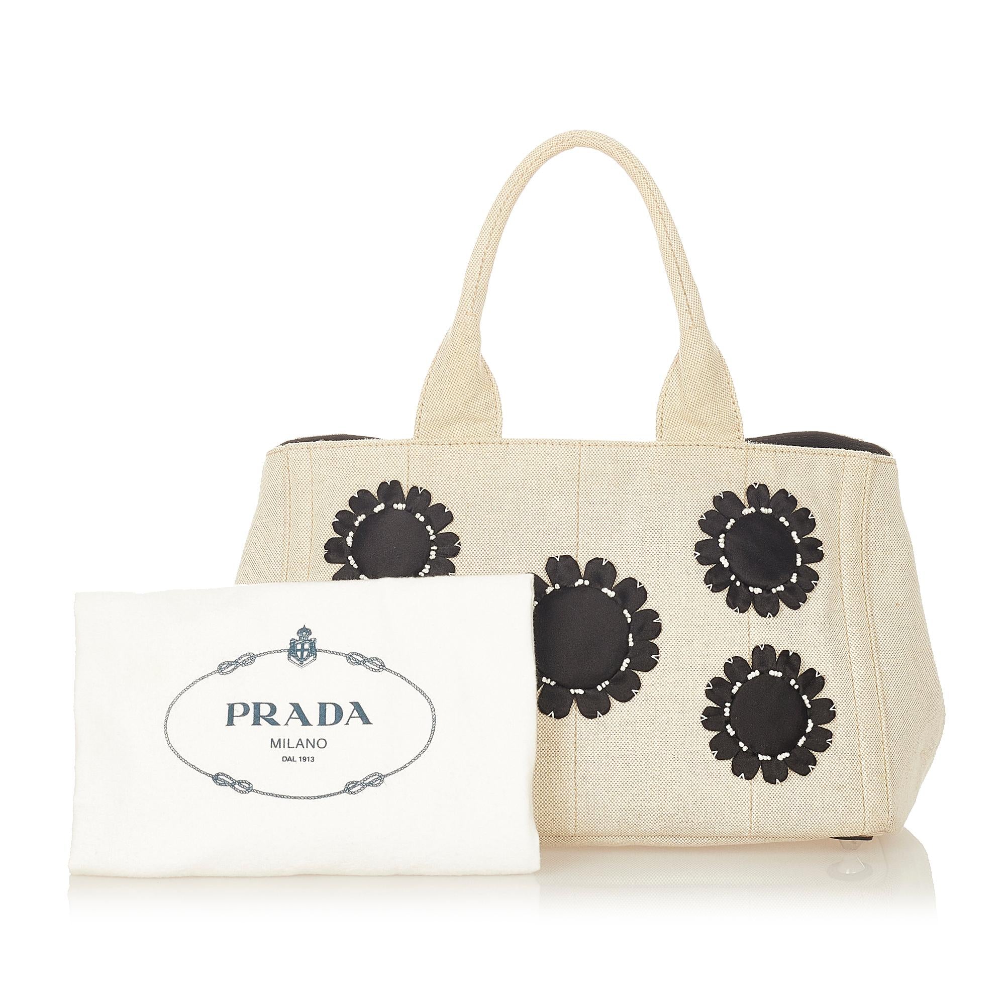 Prada Canapa Floral Handbag (SHG-w98wZo)