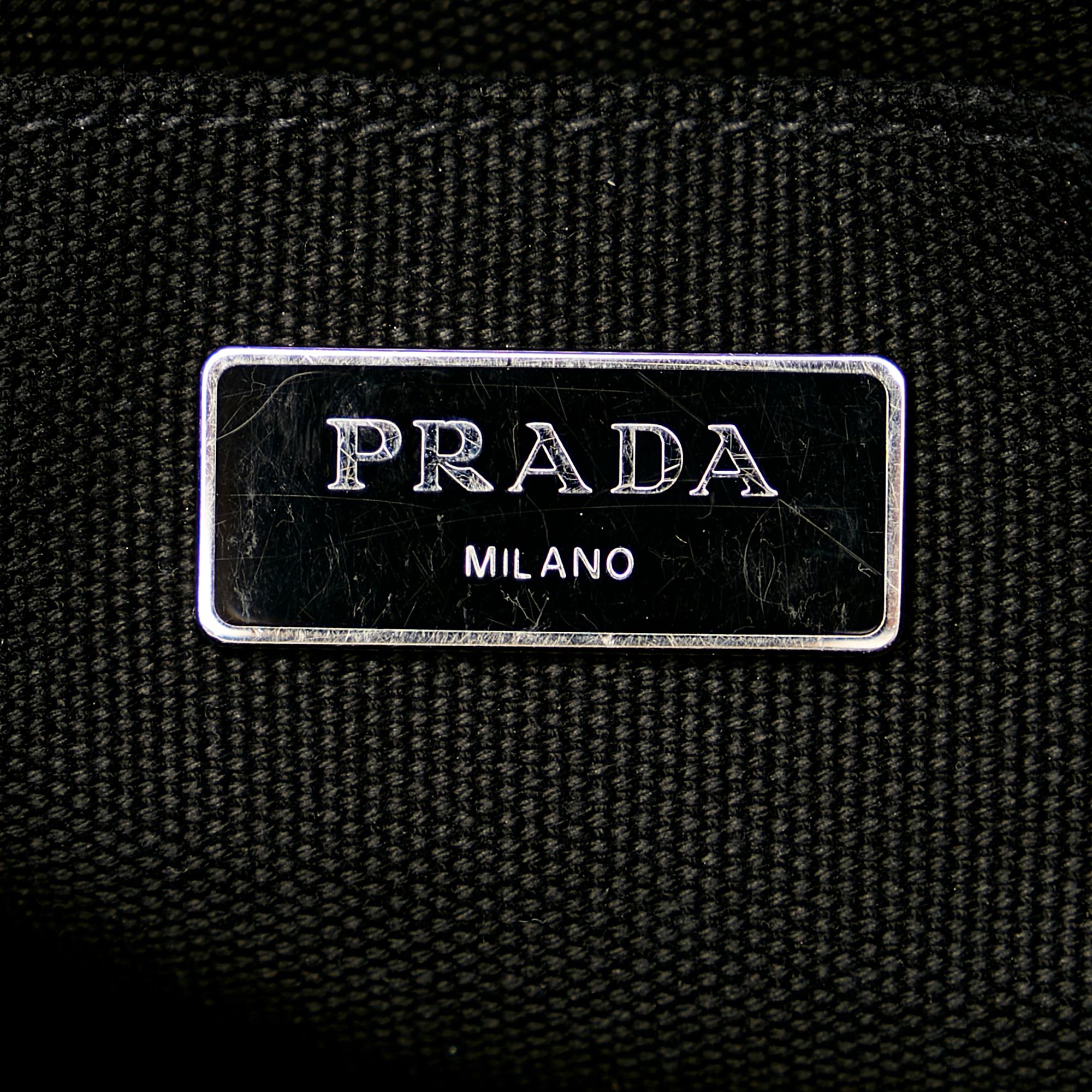 Prada Canapa Logo Camouflage Canvas Satchel (SHG-24696)
