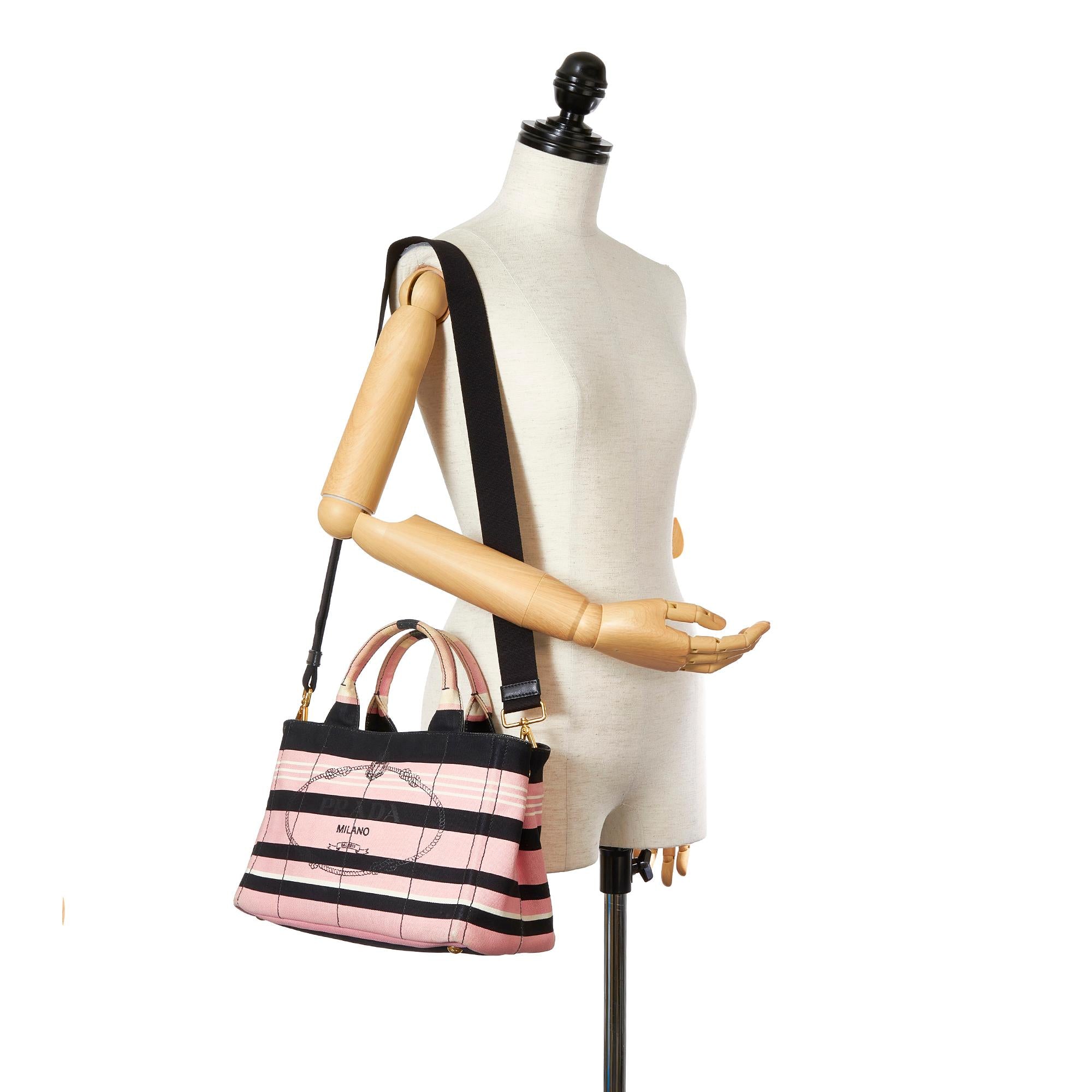 Prada Canapa Logo Canvas Satchel (SHG-24822)