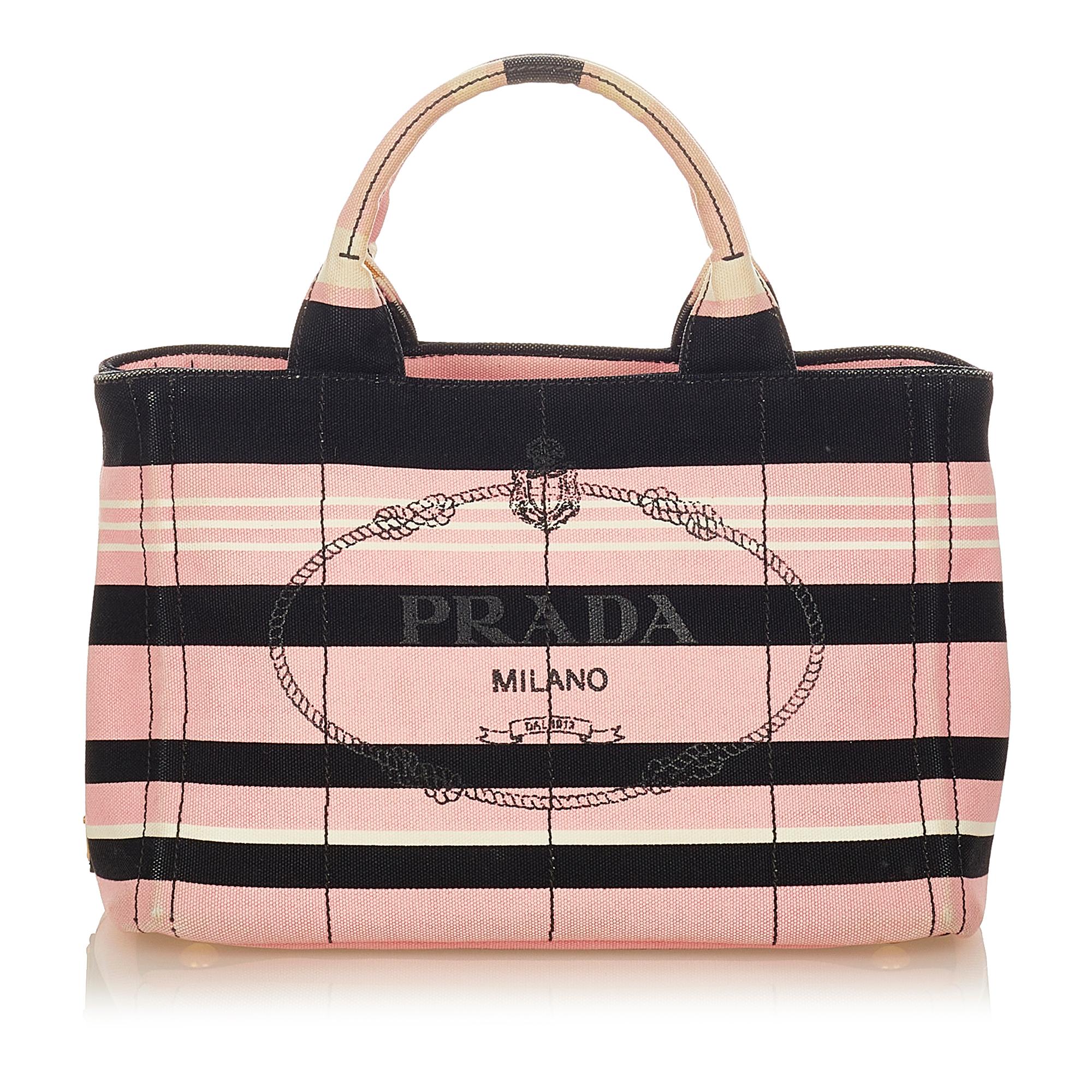 Prada Canapa Logo Canvas Satchel (SHG-24822)