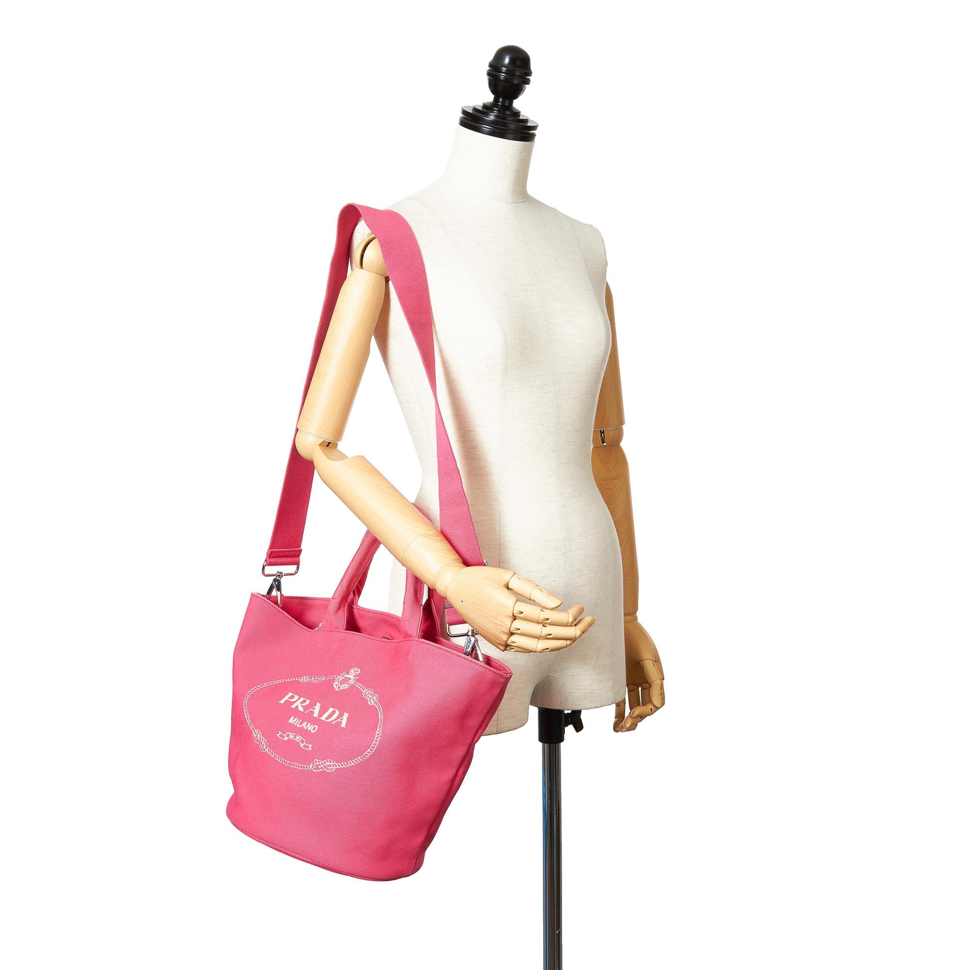 Prada Canapa Logo Canvas Satchel (SHG-25469)