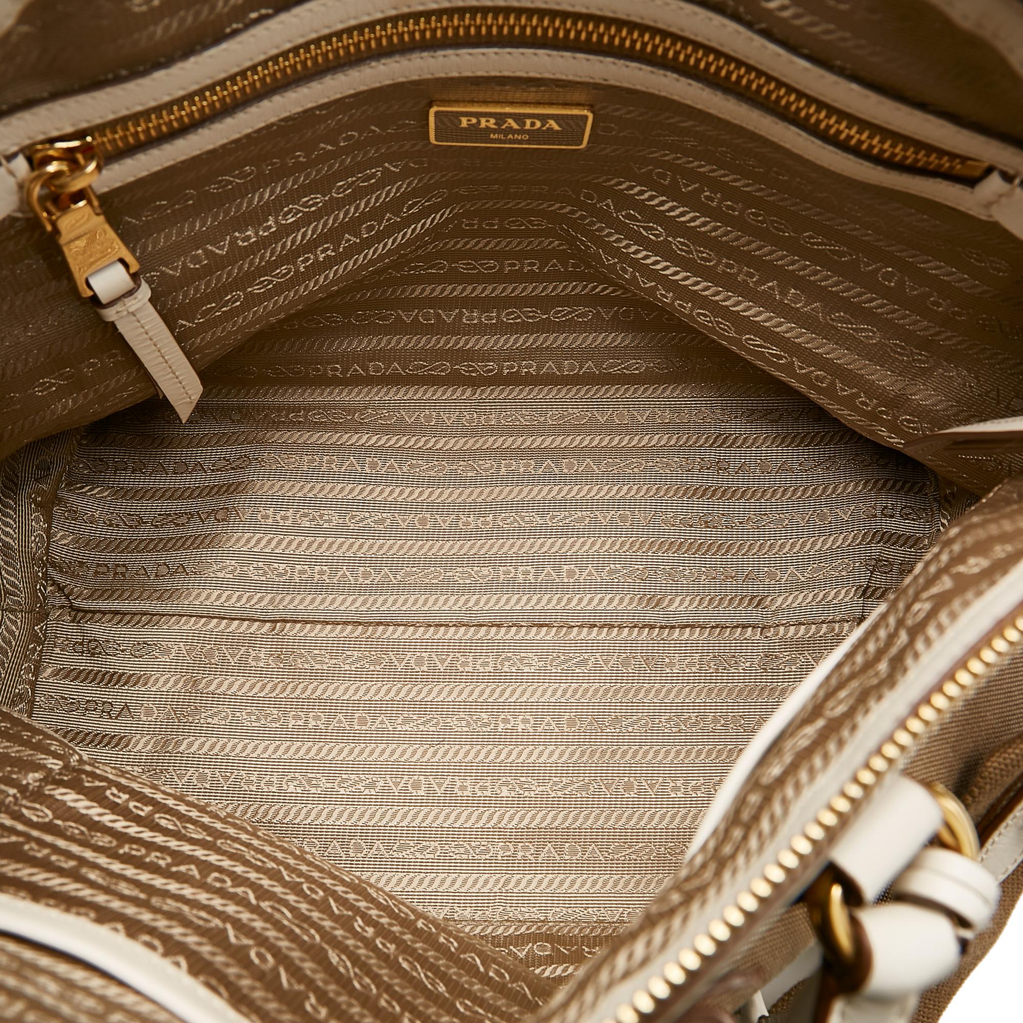Prada Canapa Logo Canvas Satchel (SHG-27085)