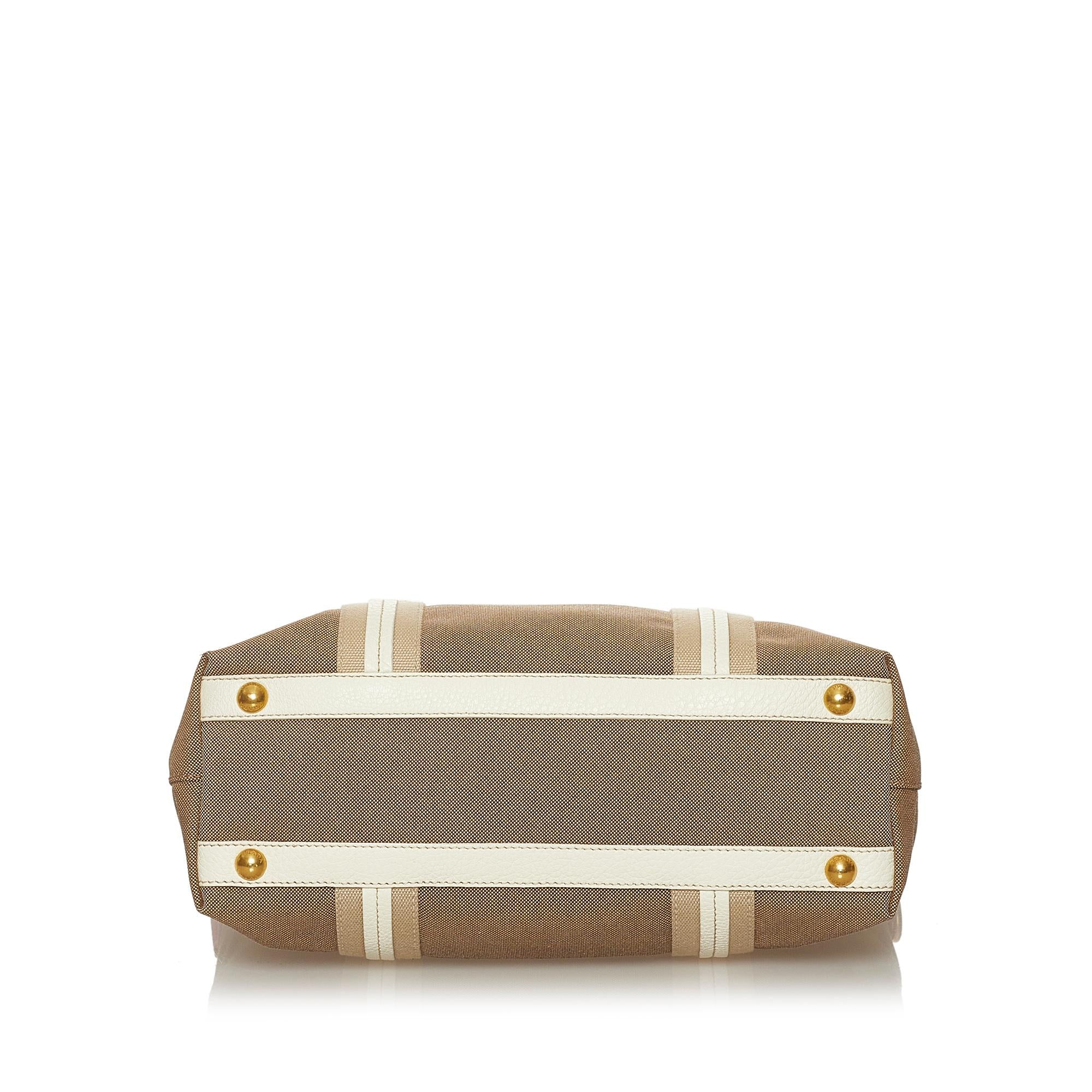 Prada Canapa Logo Canvas Satchel (SHG-28374)