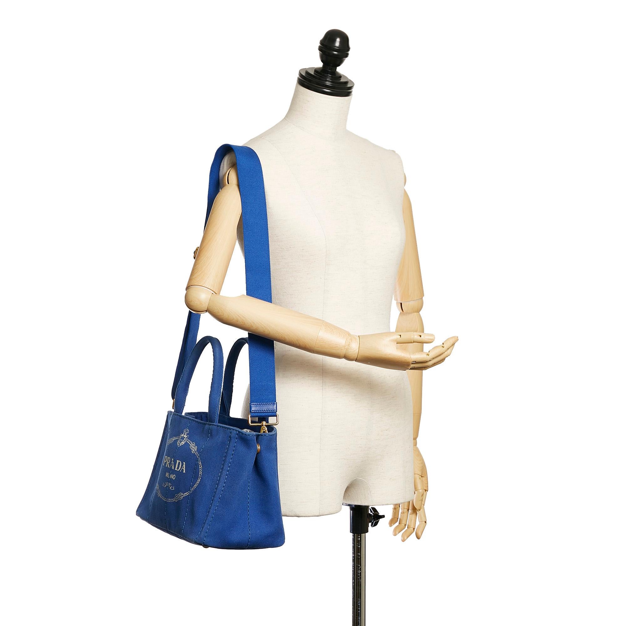 Prada Canapa Logo Canvas Satchel (SHG-29160)