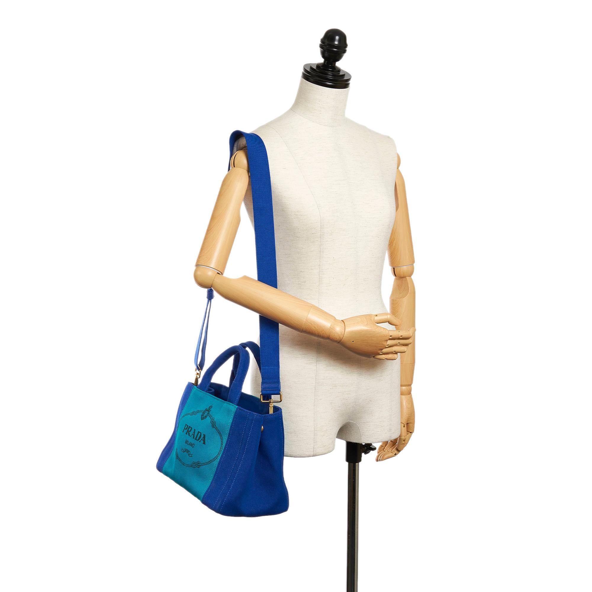 Prada Canapa Logo Canvas Satchel (SHG-29663)