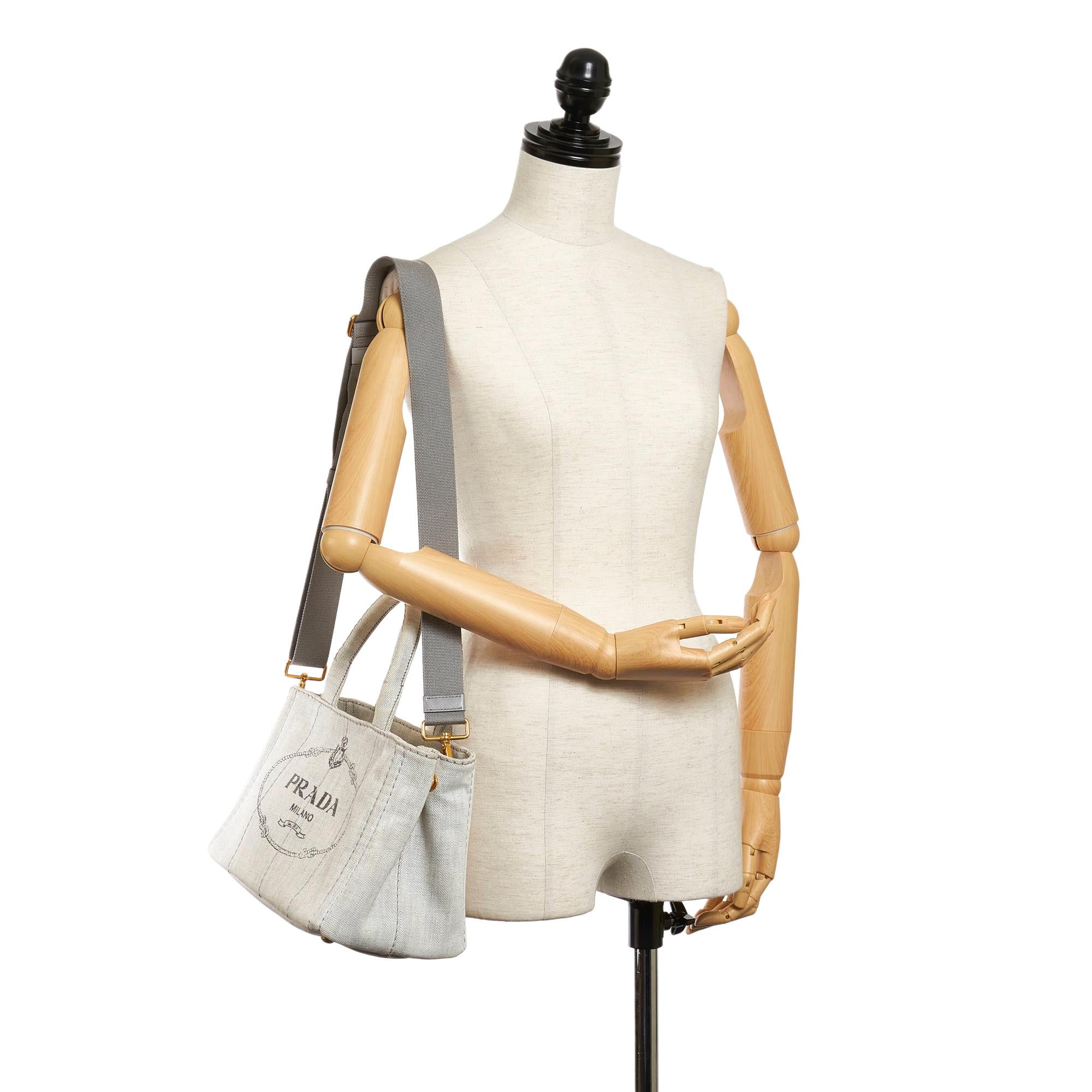 Prada Canapa Logo Canvas Satchel (SHG-29742)