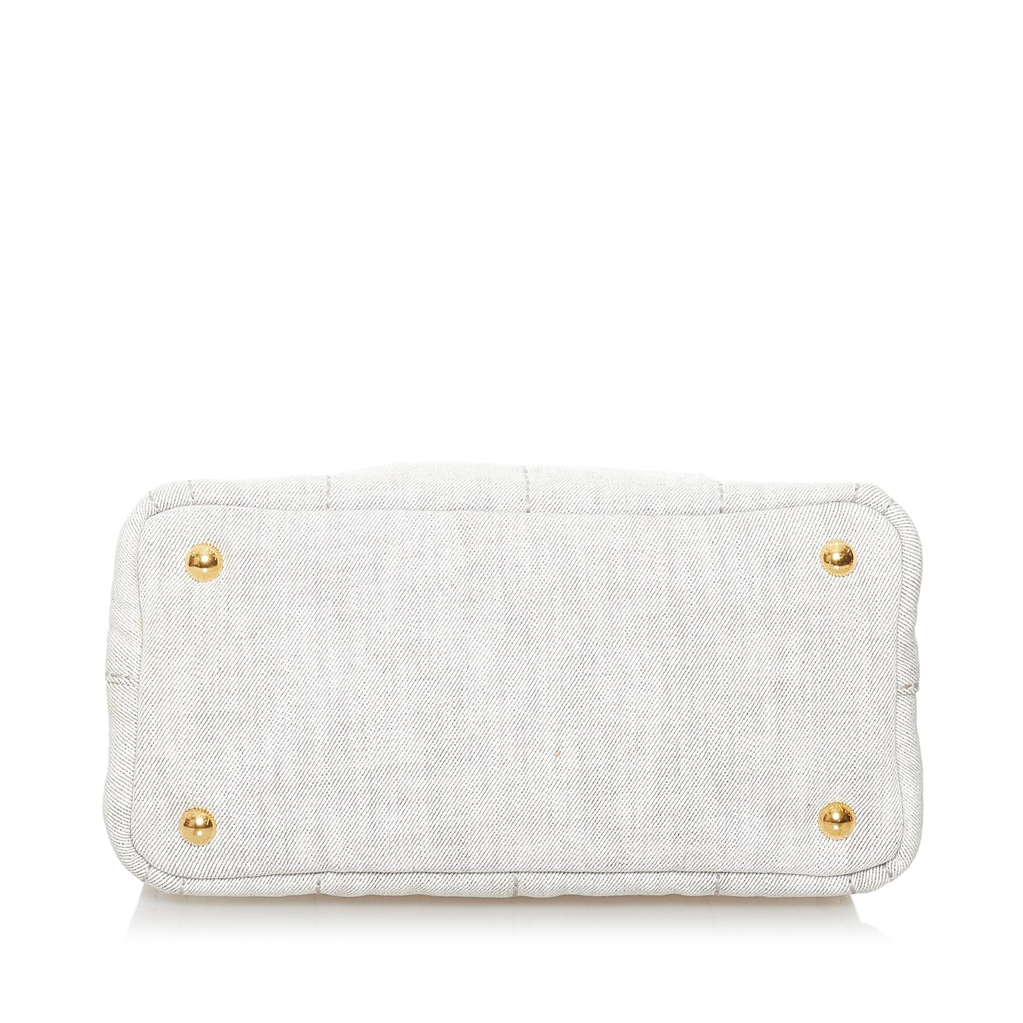 Prada Canapa Logo Canvas Satchel (SHG-31407)