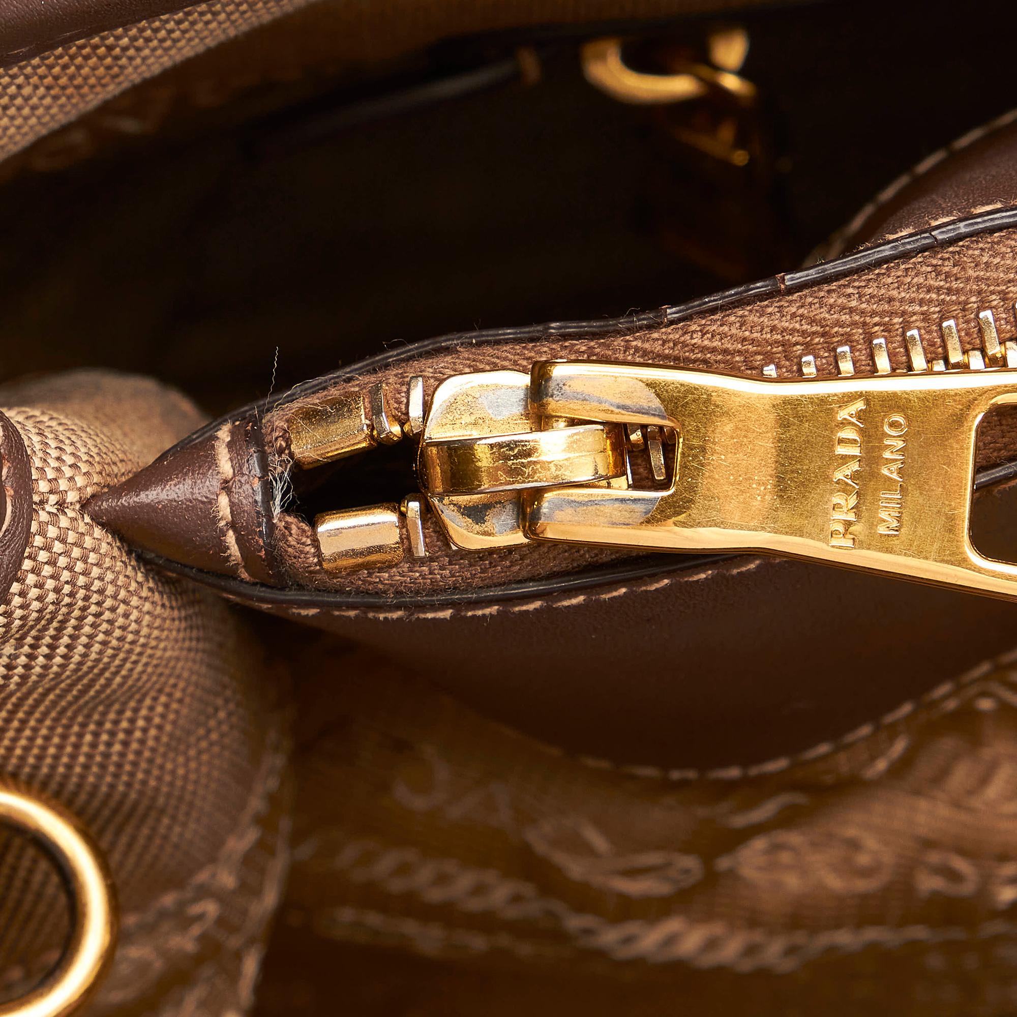 Prada Canapa Logo Canvas Satchel (SHG-31615)