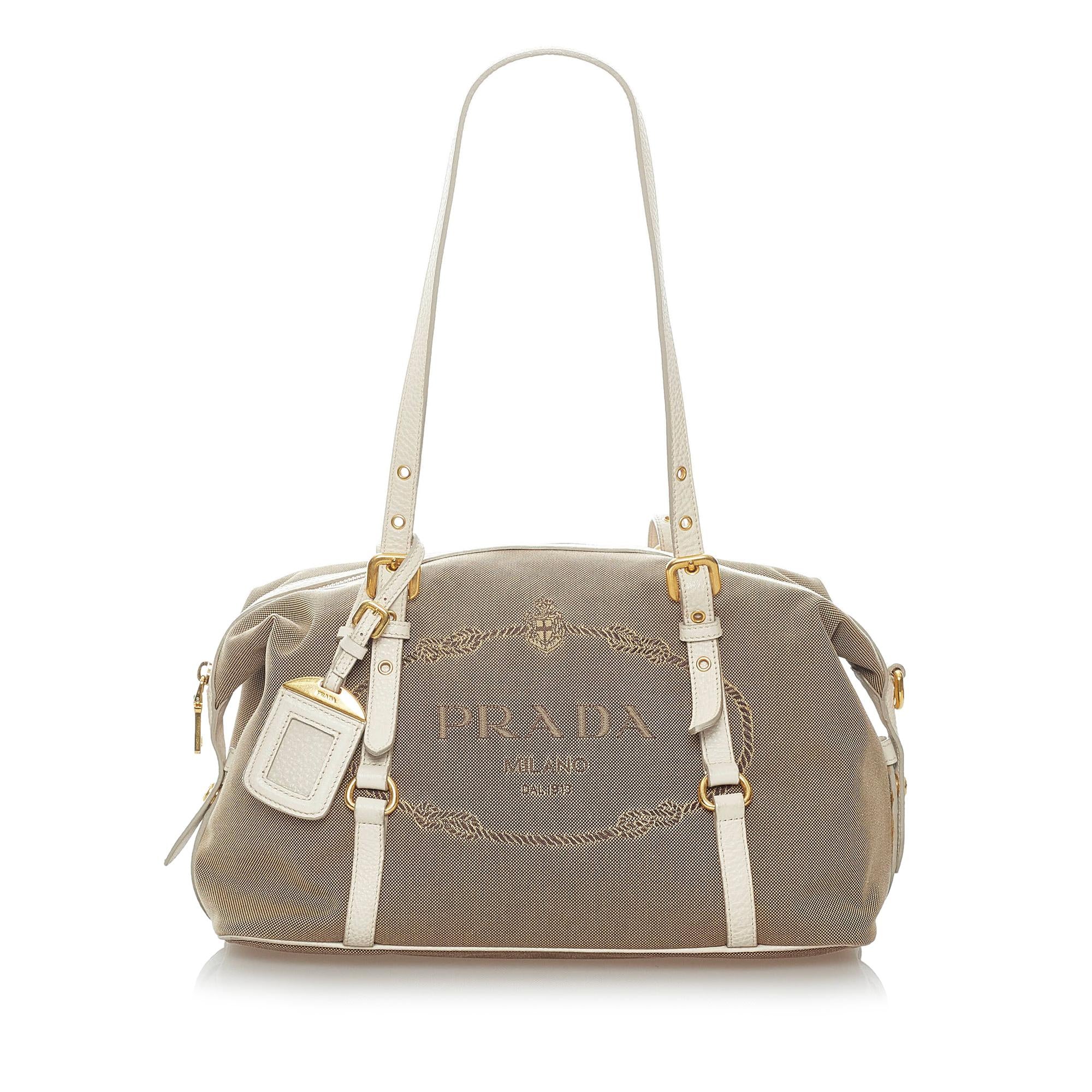 Prada Canapa Logo Canvas Shoulder Bag (SHG-32655)