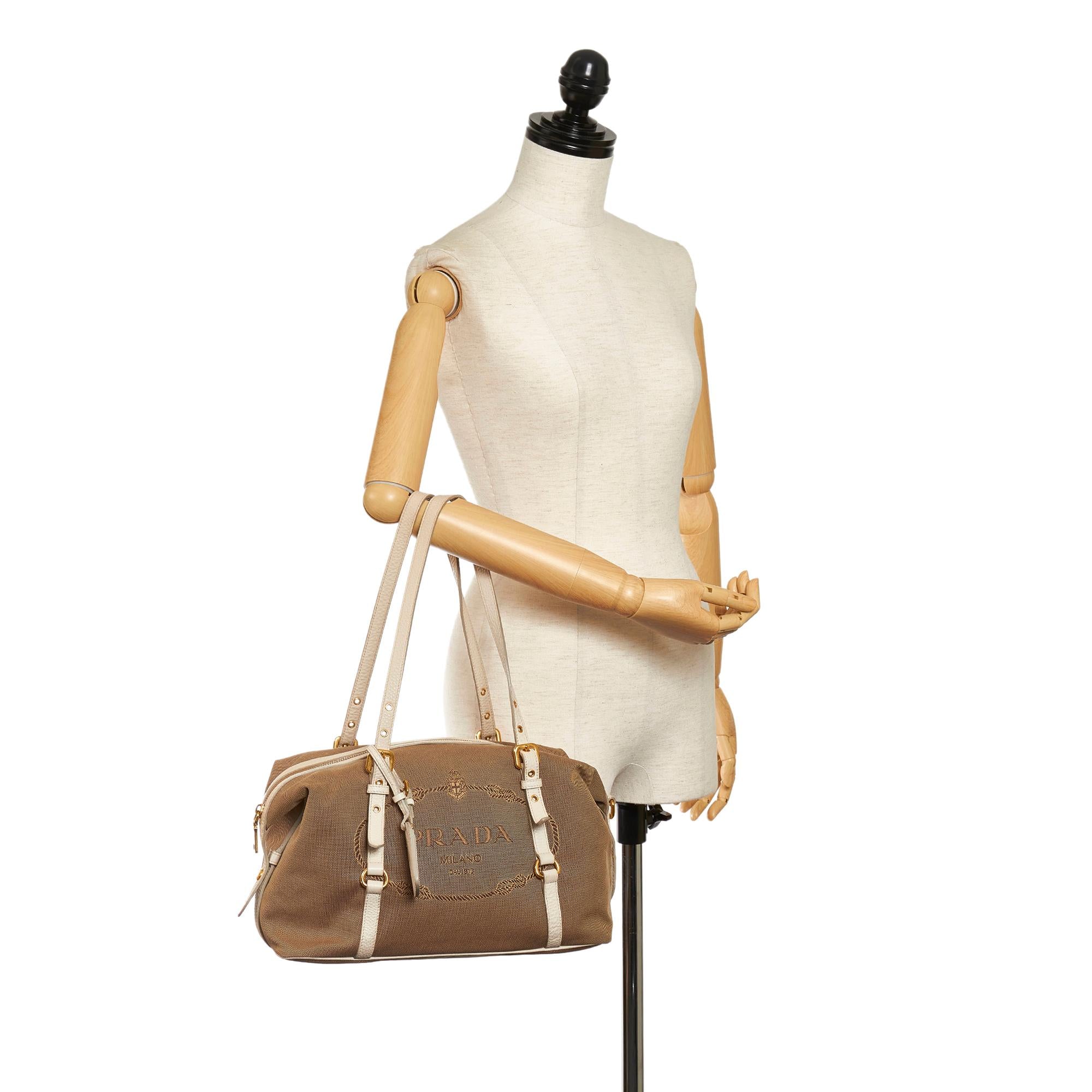 Prada Canapa Logo Canvas Shoulder Bag (SHG-32655)