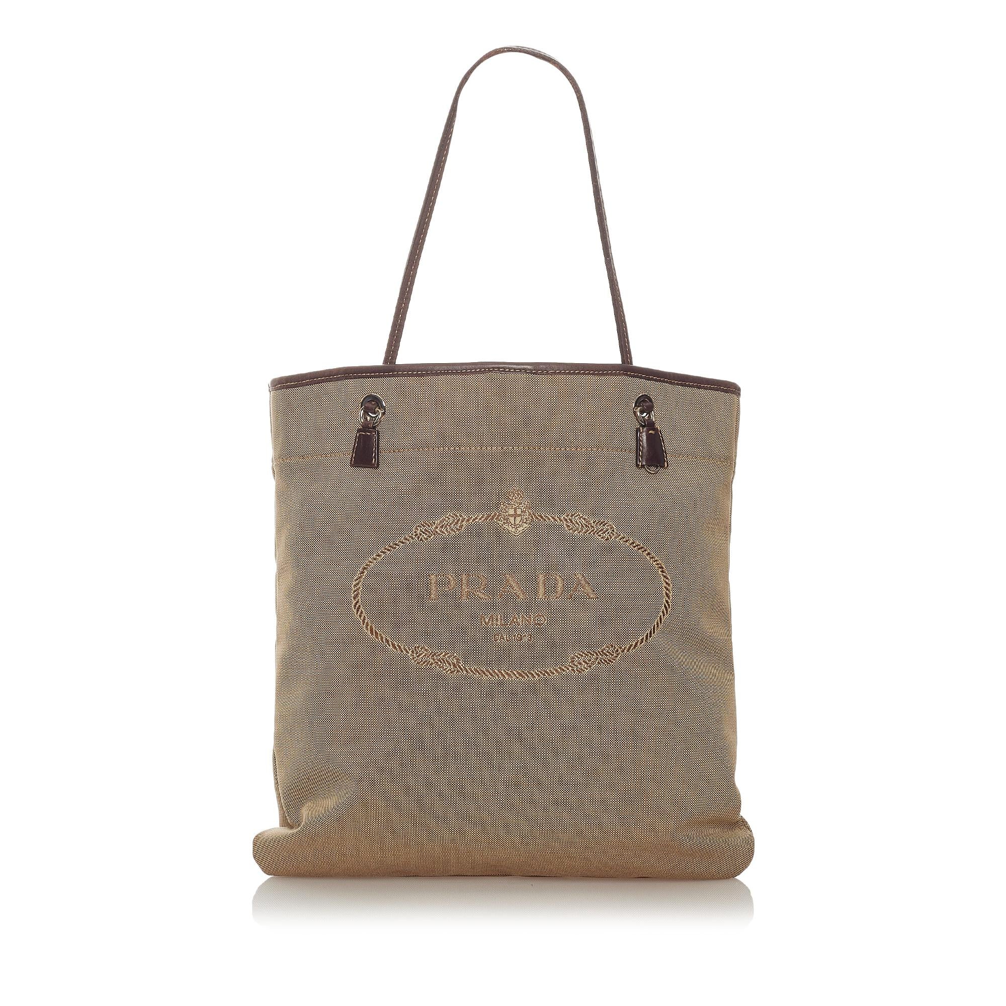 Prada Canapa Logo Canvas Tote Bag (SHG-27301)