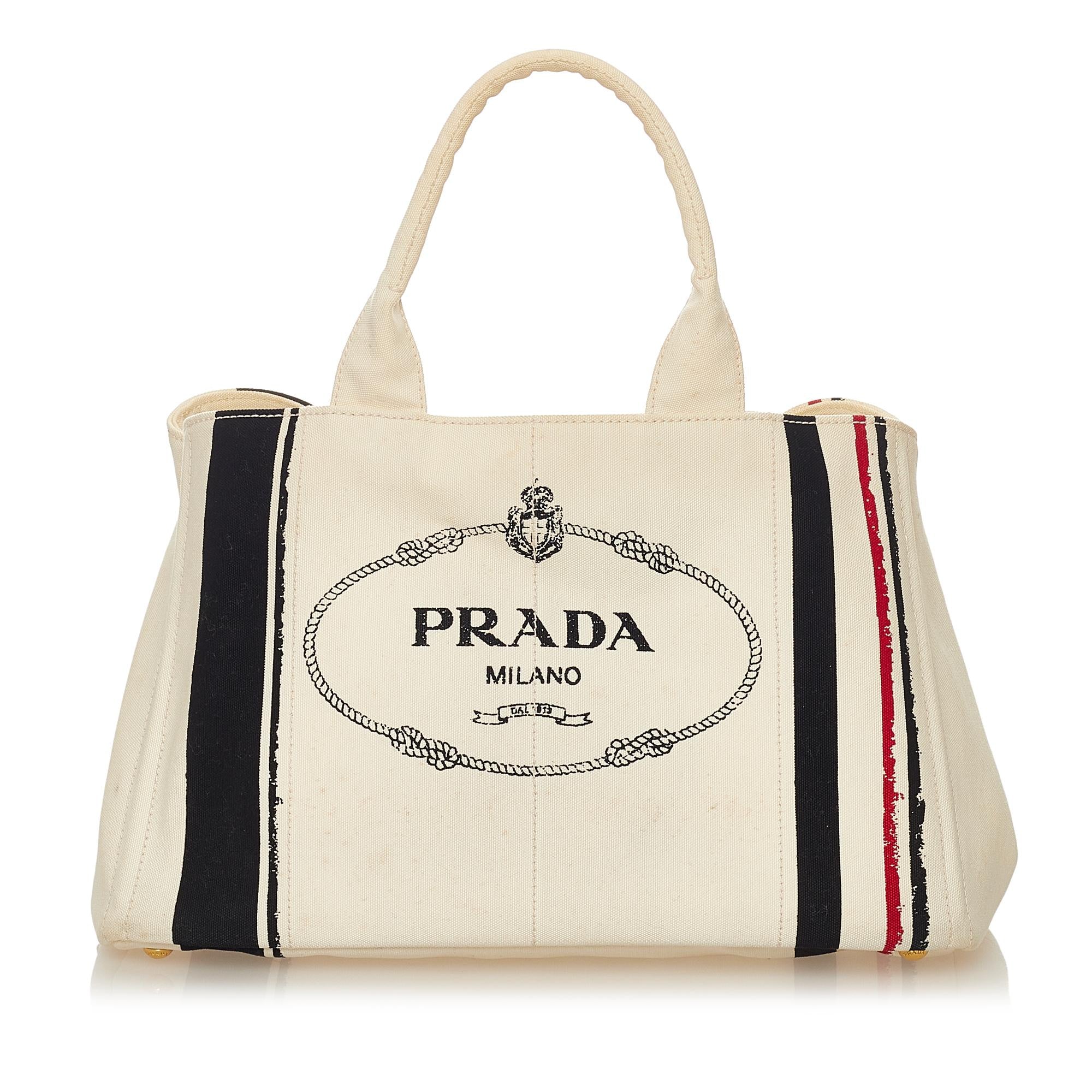 Prada Canapa Logo Canvas Tote Bag (SHG-27798)