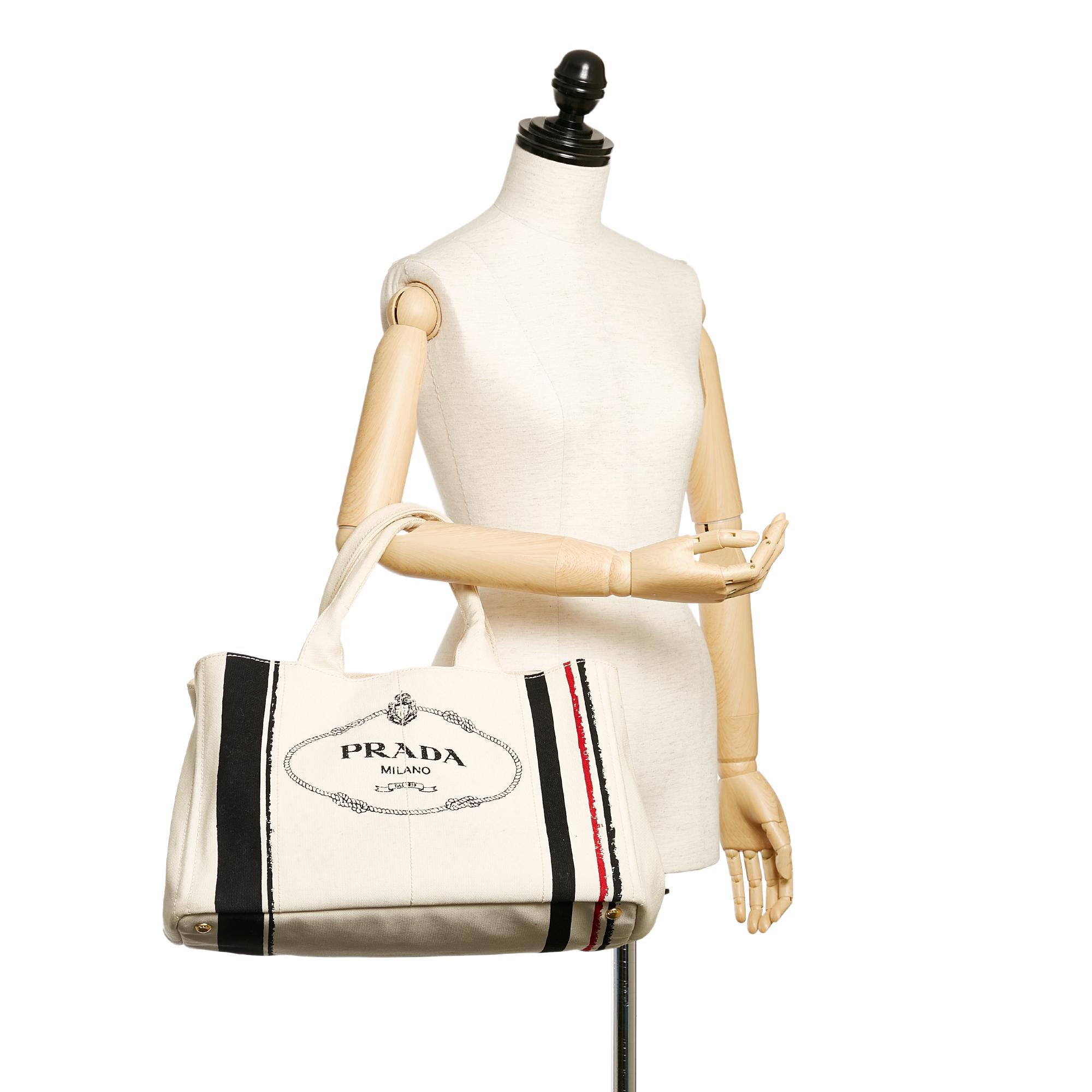 Prada Canapa Logo Canvas Tote Bag (SHG-27798)