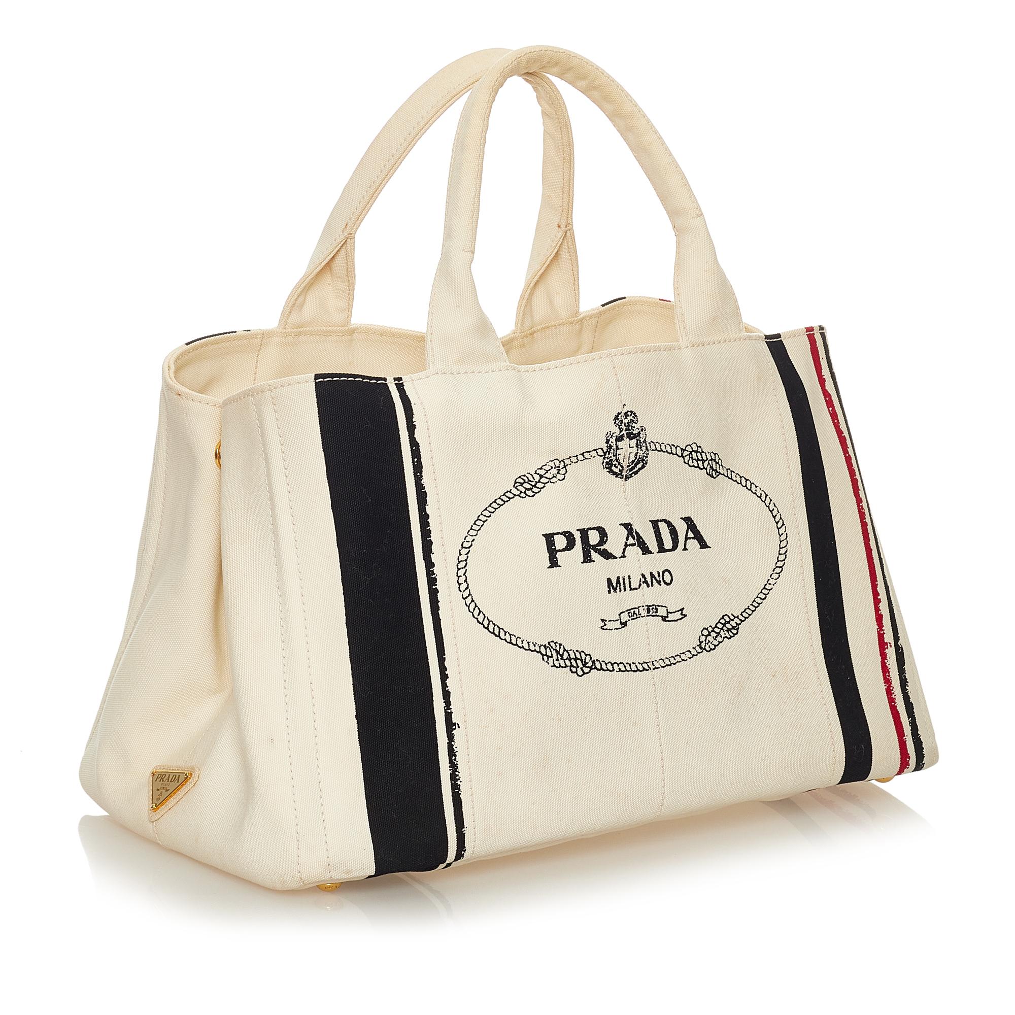 Prada Canapa Logo Canvas Tote Bag (SHG-27798)