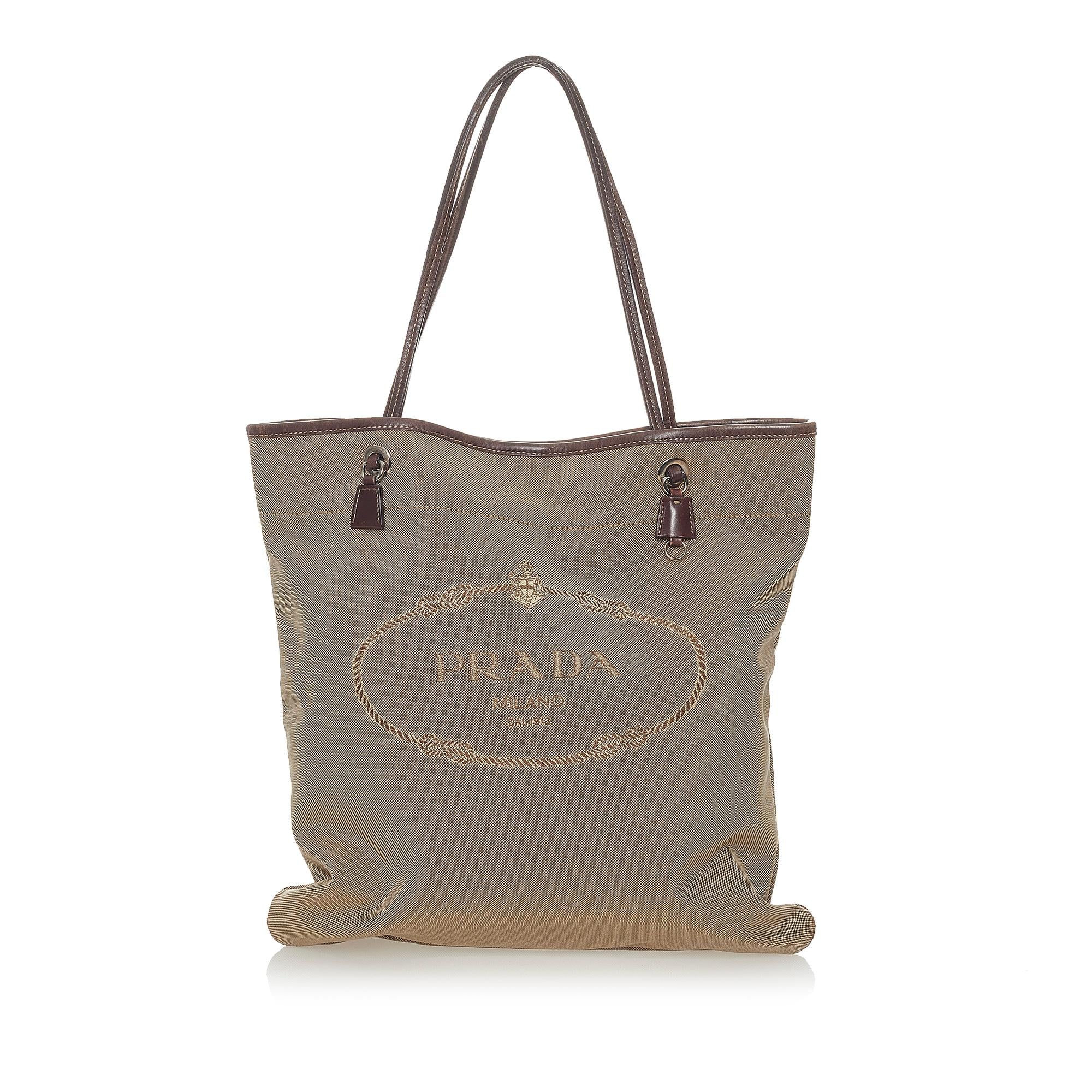 Prada Canapa Logo Canvas Tote Bag (SHG-28188)