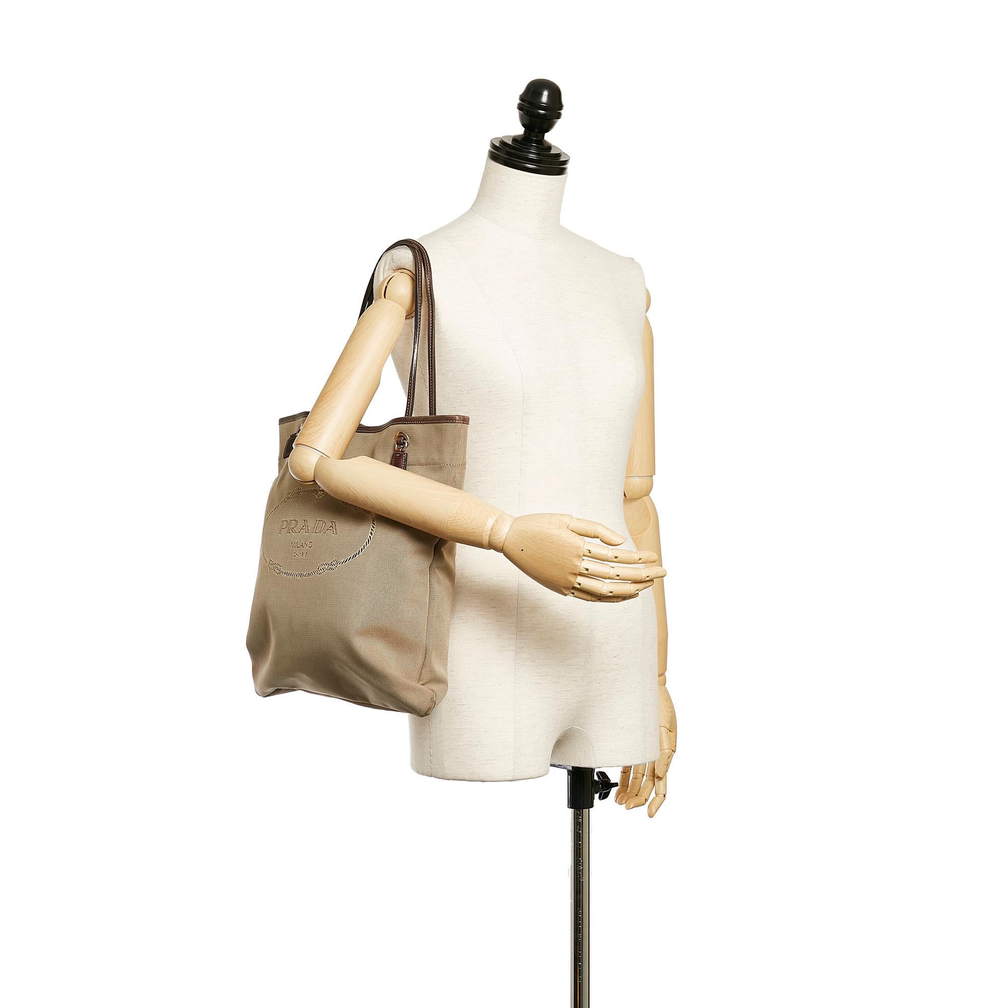 Prada Canapa Logo Canvas Tote Bag (SHG-28188)