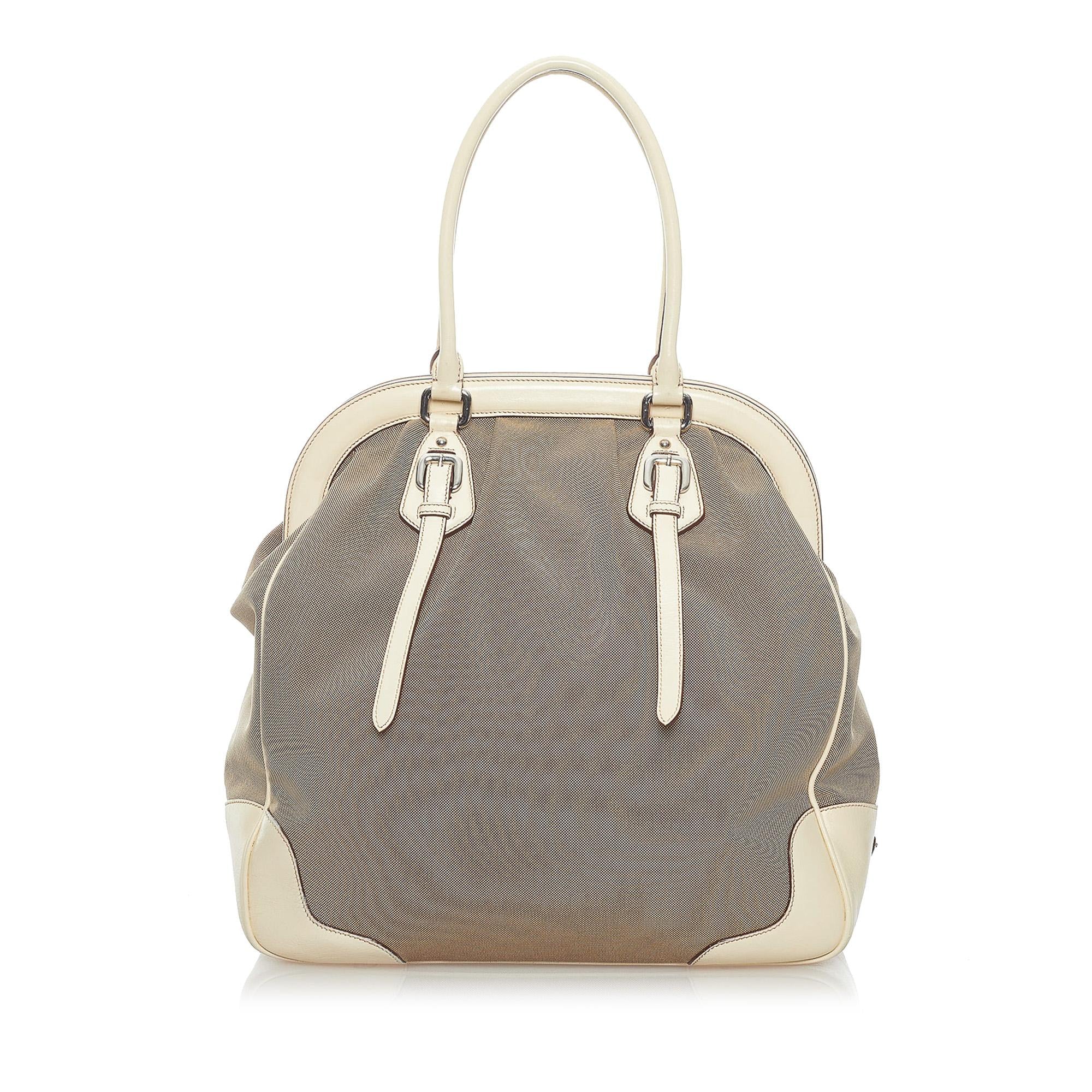 Prada Canapa Logo Canvas Tote Bag (SHG-32200)