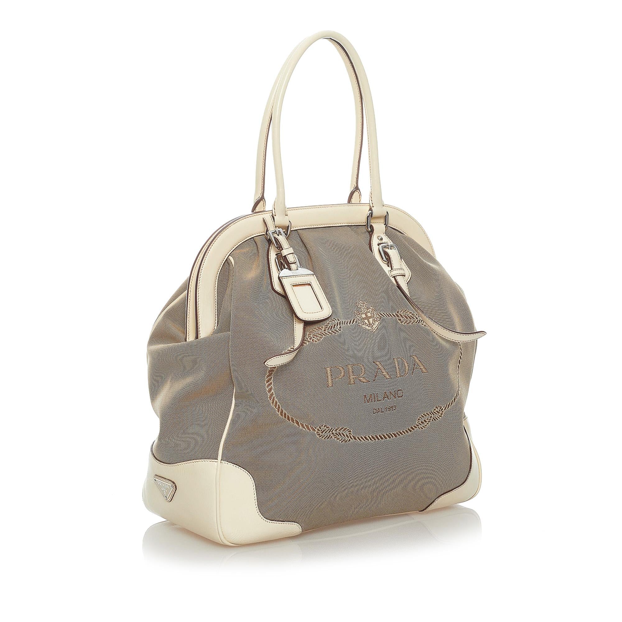 Prada Canapa Logo Canvas Tote Bag (SHG-32200)