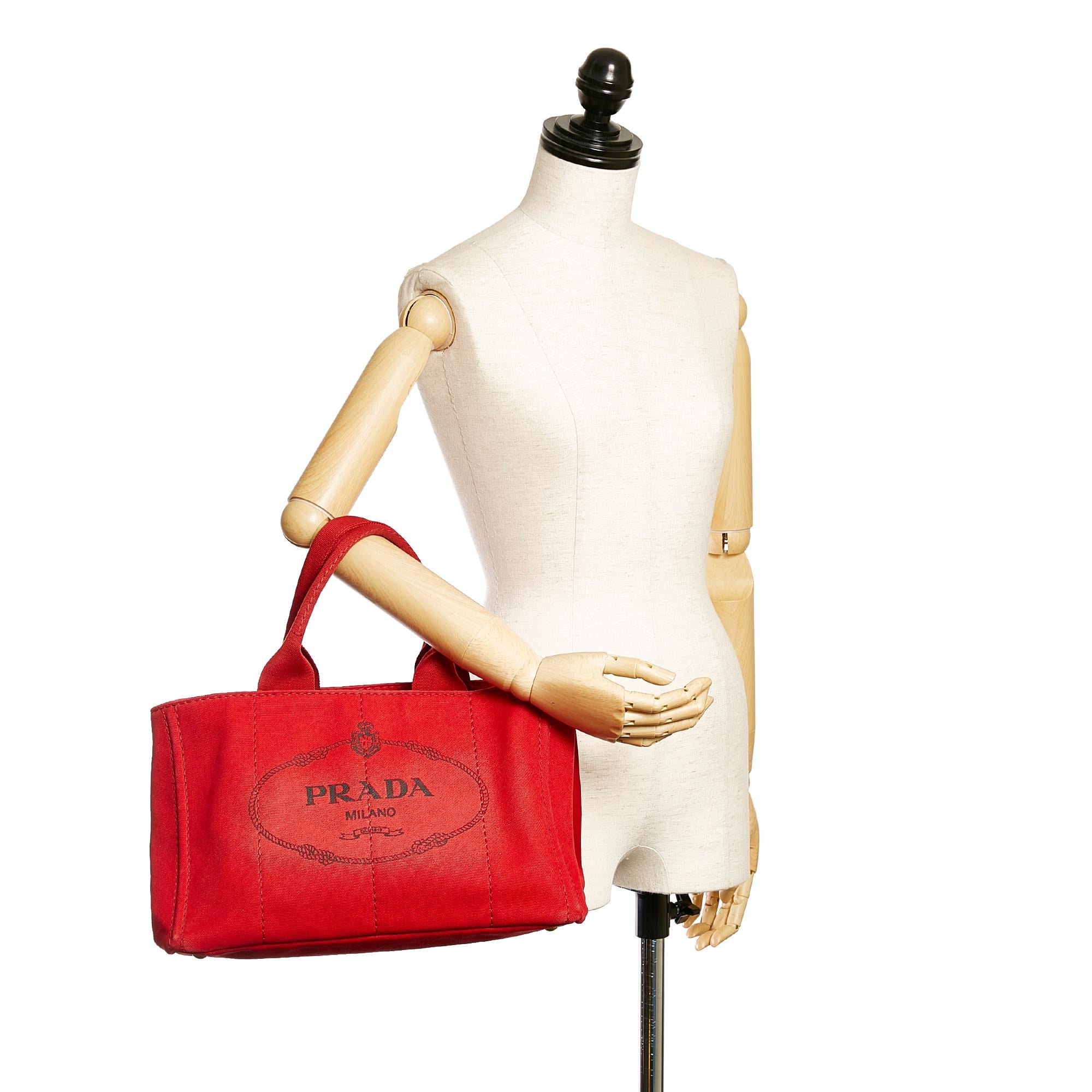 Prada Canapa Logo Canvas Tote Bag (SHG-32646)