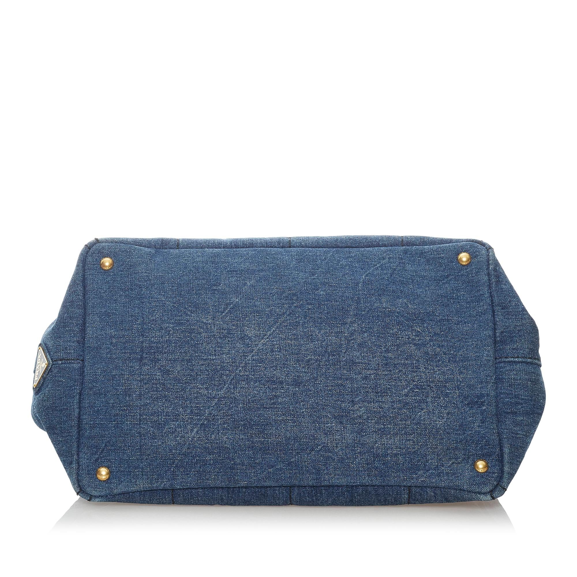 Prada Canapa Logo Denim Handbag (SHG-32657)