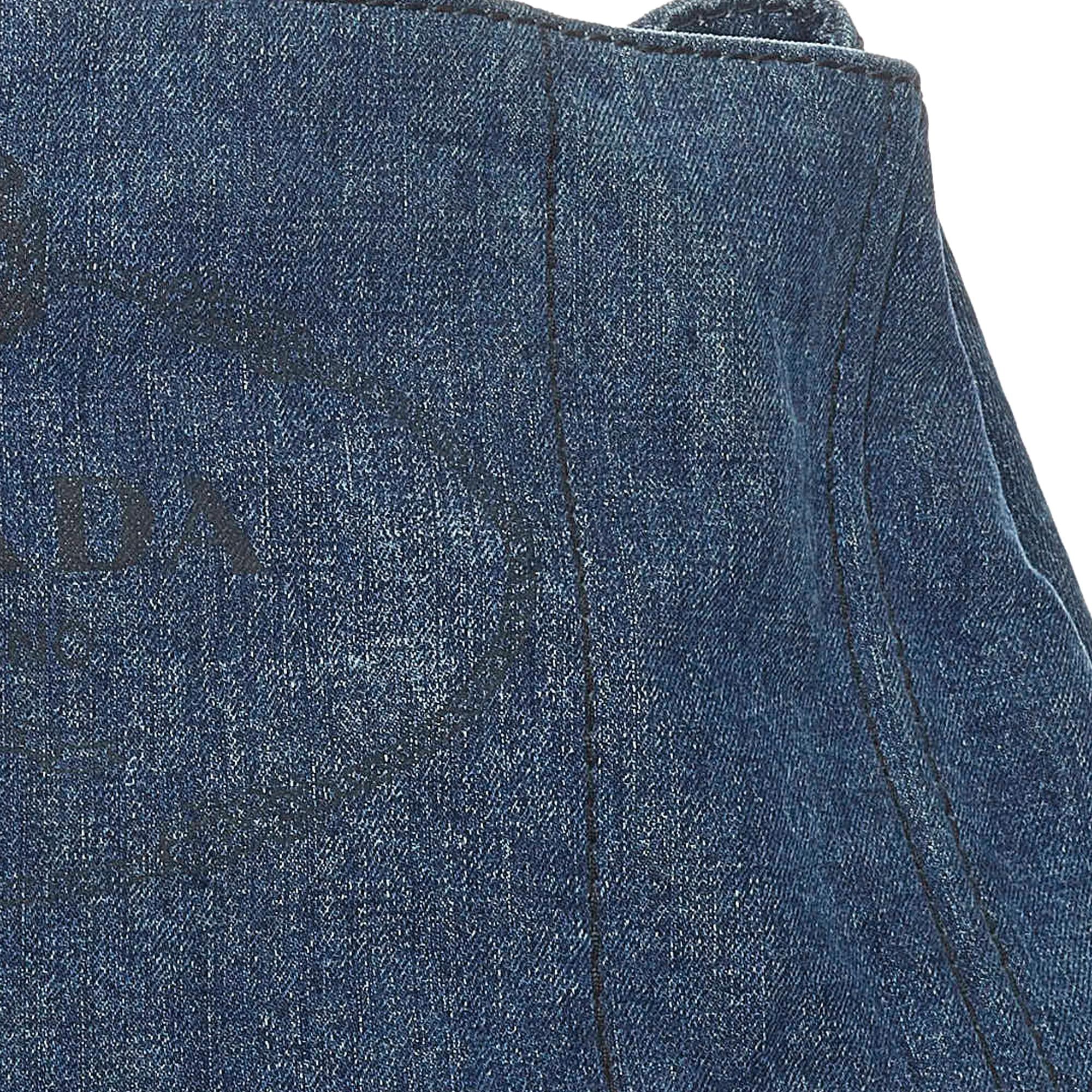 Prada Canapa Logo Denim Handbag (SHG-32657)