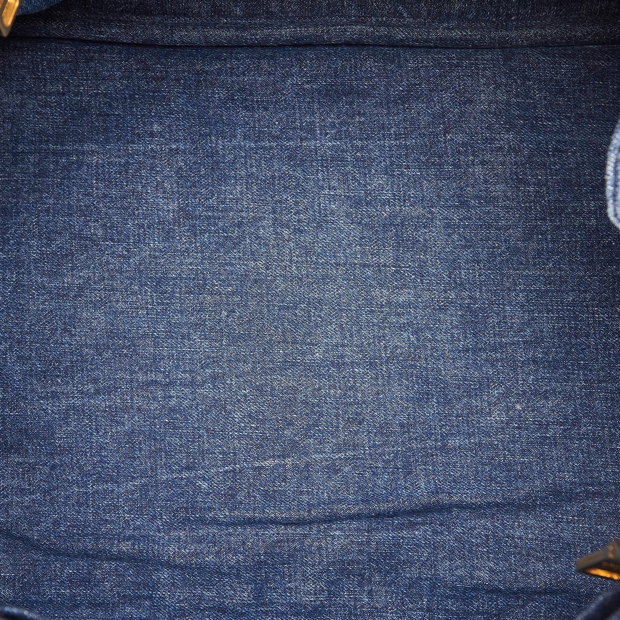 Prada Canapa Logo Denim Handbag (SHG-32657)