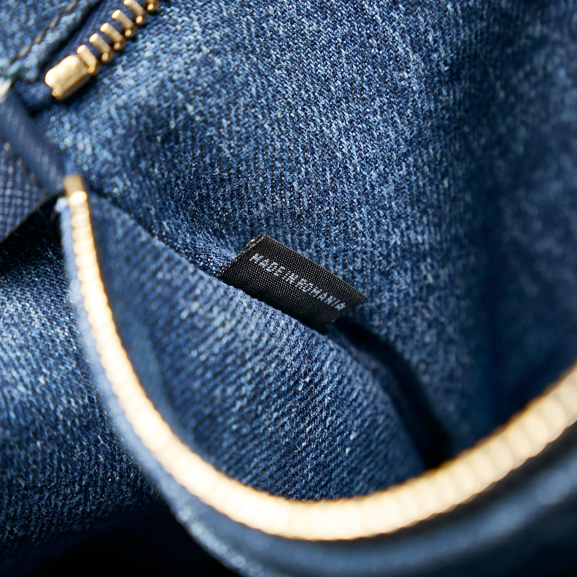 Prada Canapa Logo Denim Satchel (SHG-28405)