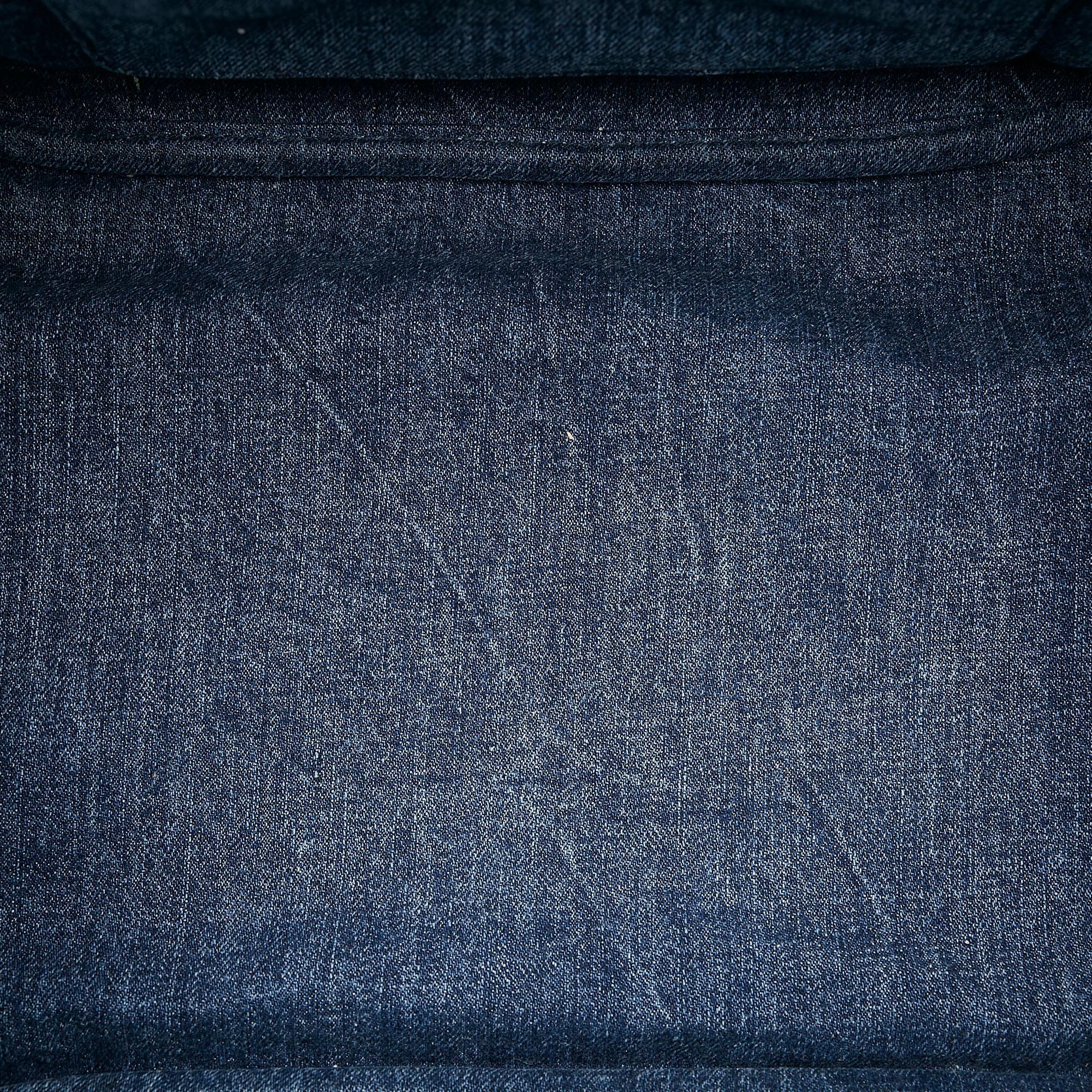 Prada Canapa Logo Denim Satchel (SHG-28405)