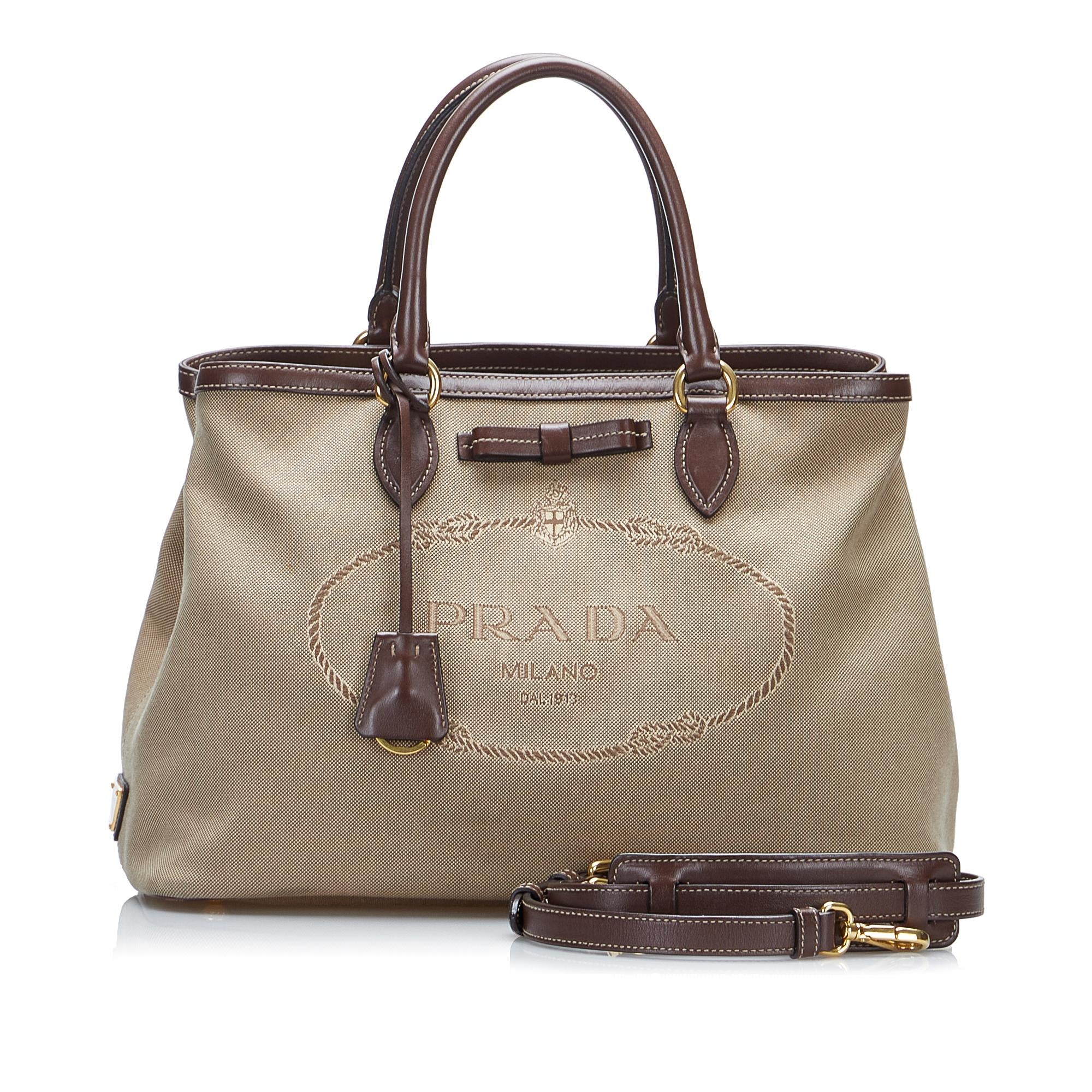 Prada Canapa Logo Satchel (SHG-iV35jz)