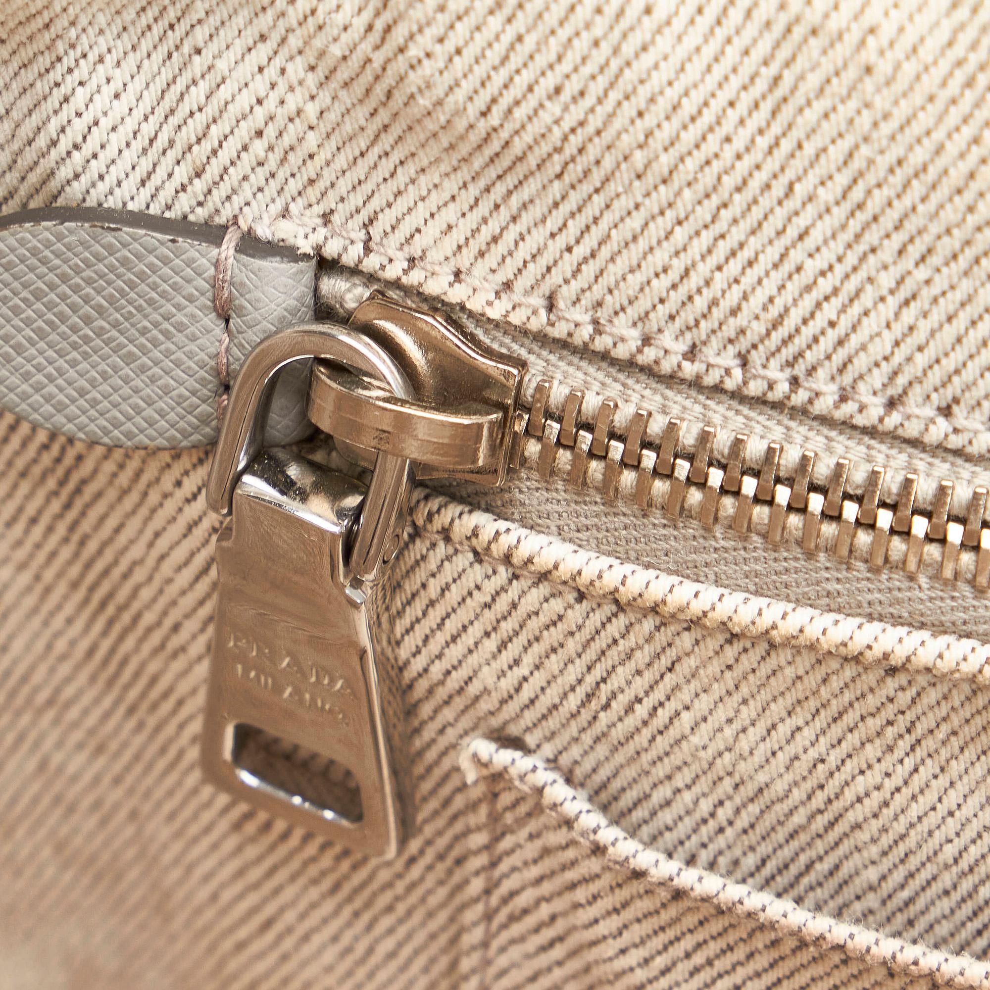 Prada Canapa Studded Canvas Satchel (SHG-28199)