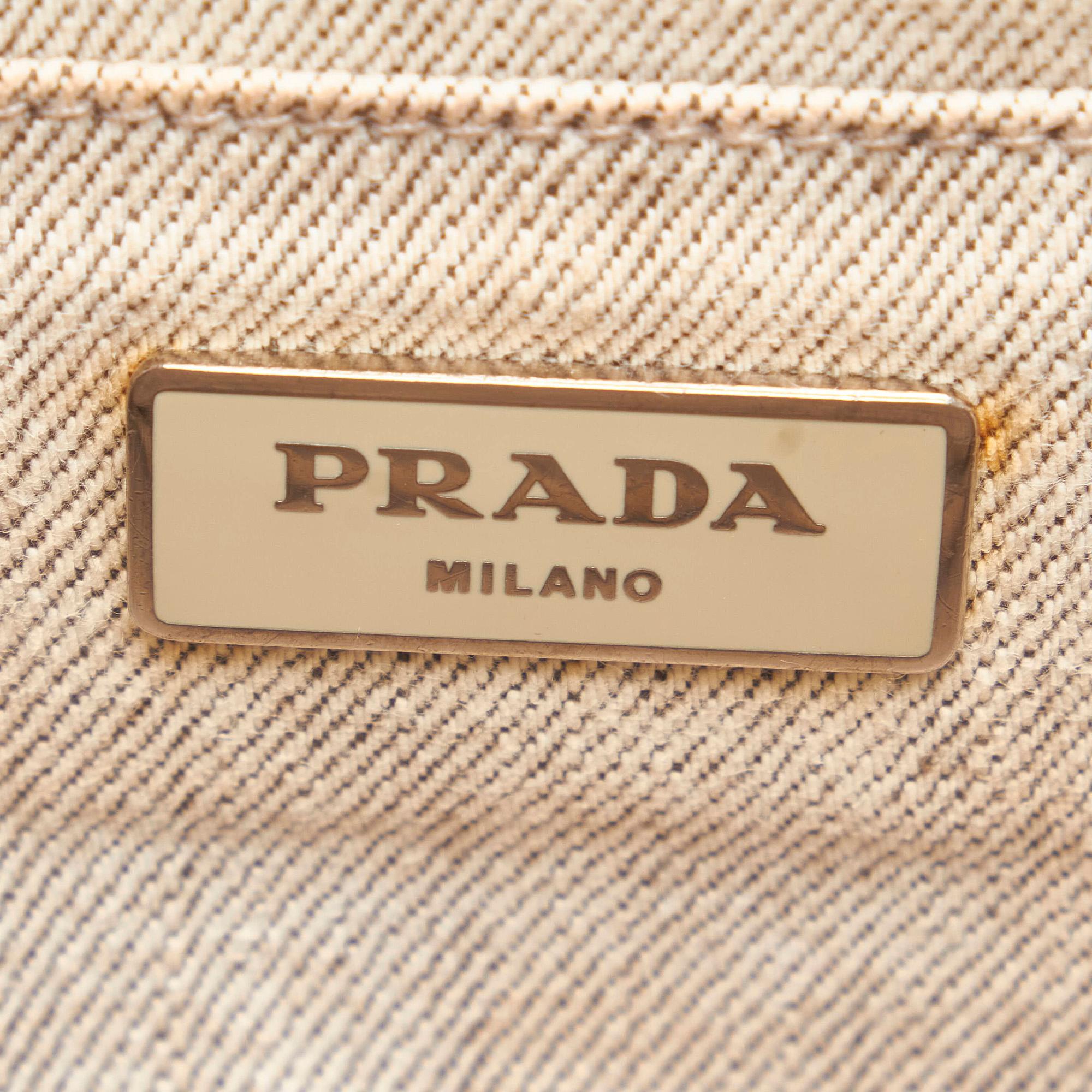 Prada Canapa Studded Canvas Satchel (SHG-28199)