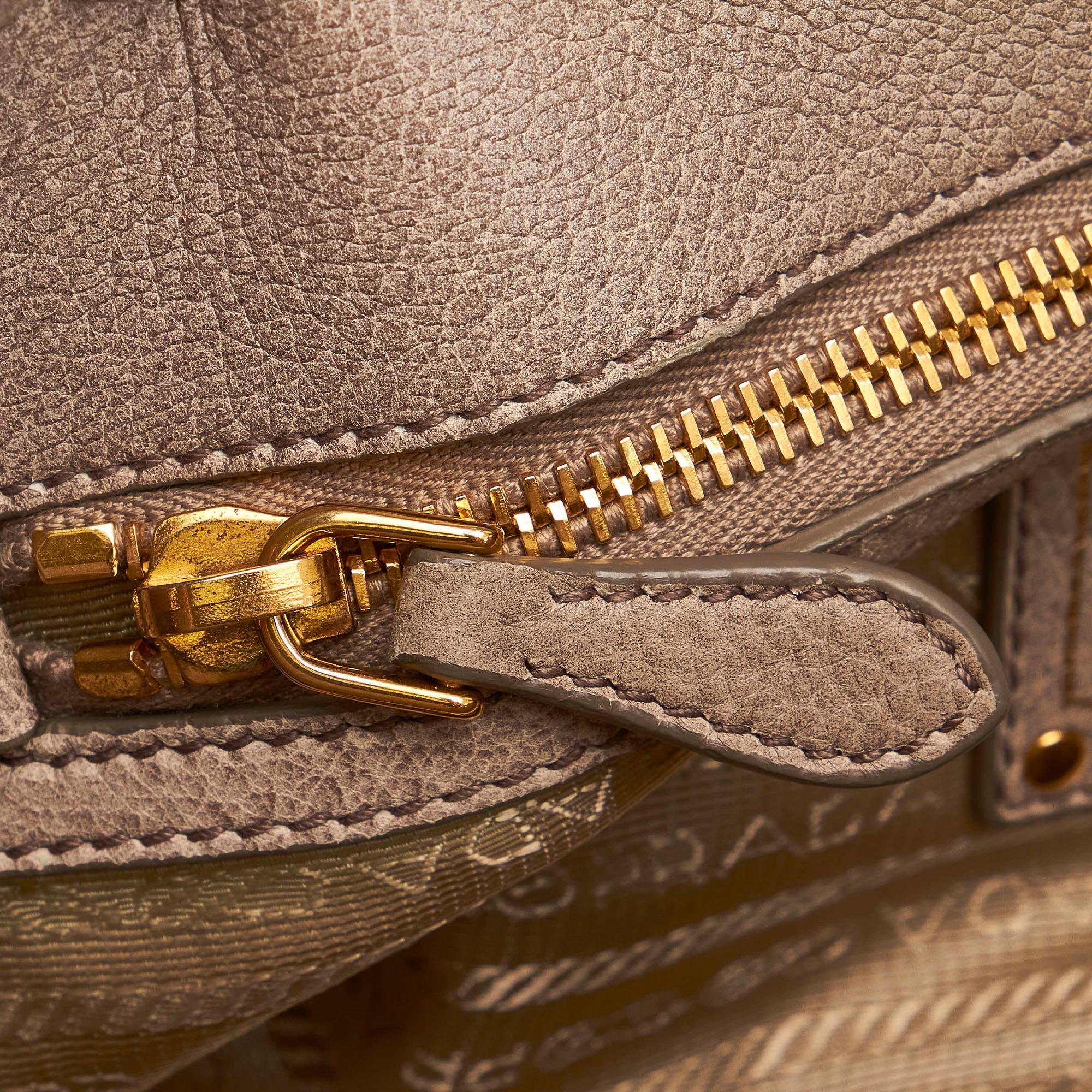 Prada Cervo Antik Frame Leather Satchel (SHG-32425)